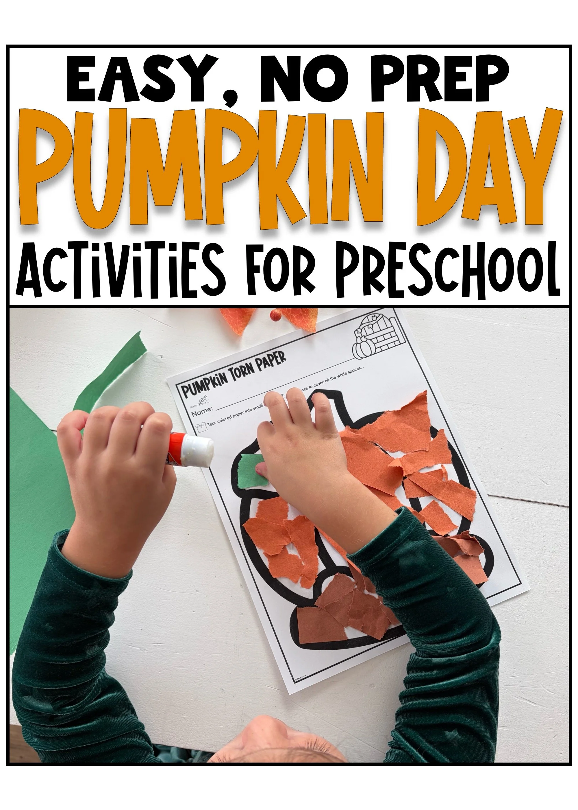 Easy &amp; Quick Pumpkin Day Activities for Preschoolers