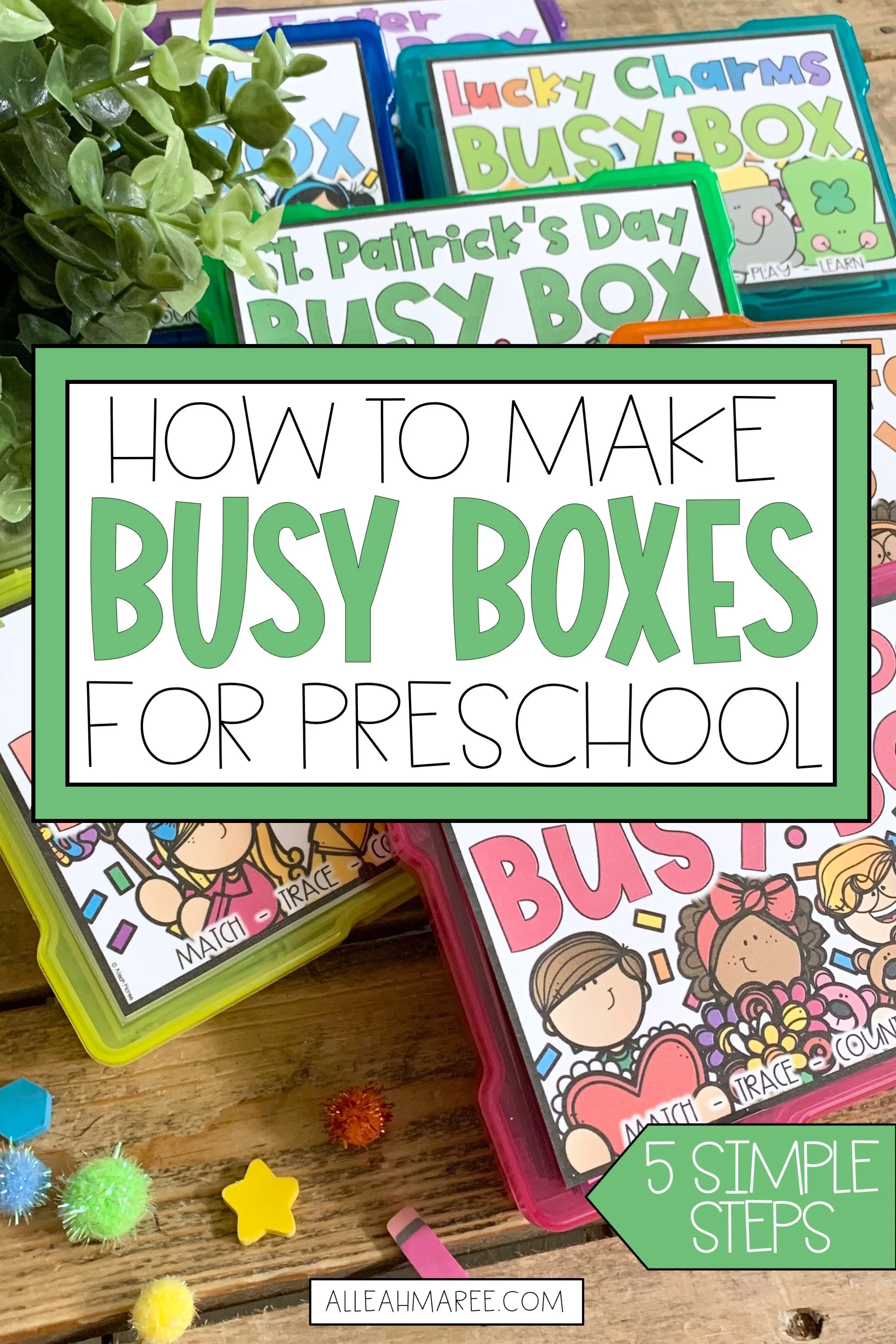 How to set up busy boxes for toddlers and preschoolers using photo boxes and printable activities