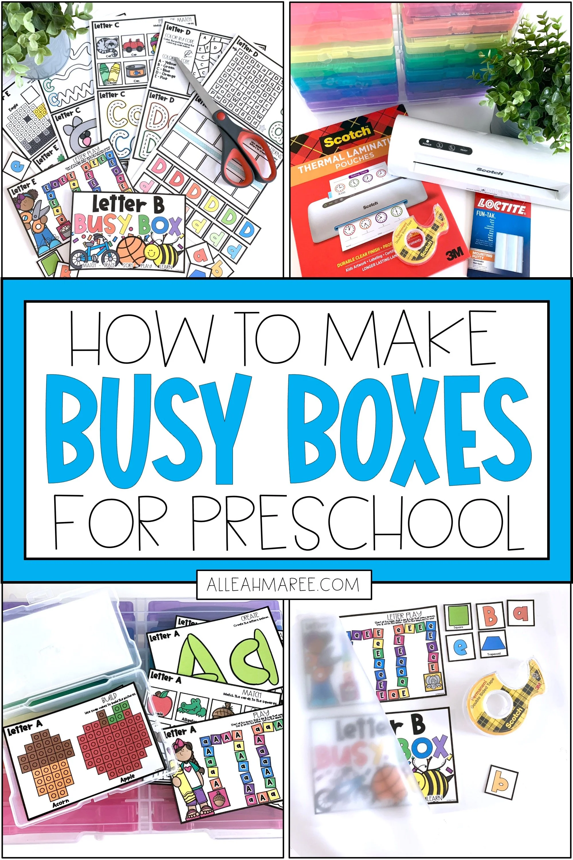 How to set up busy boxes for toddlers and preschoolers using photo boxes and printable activities