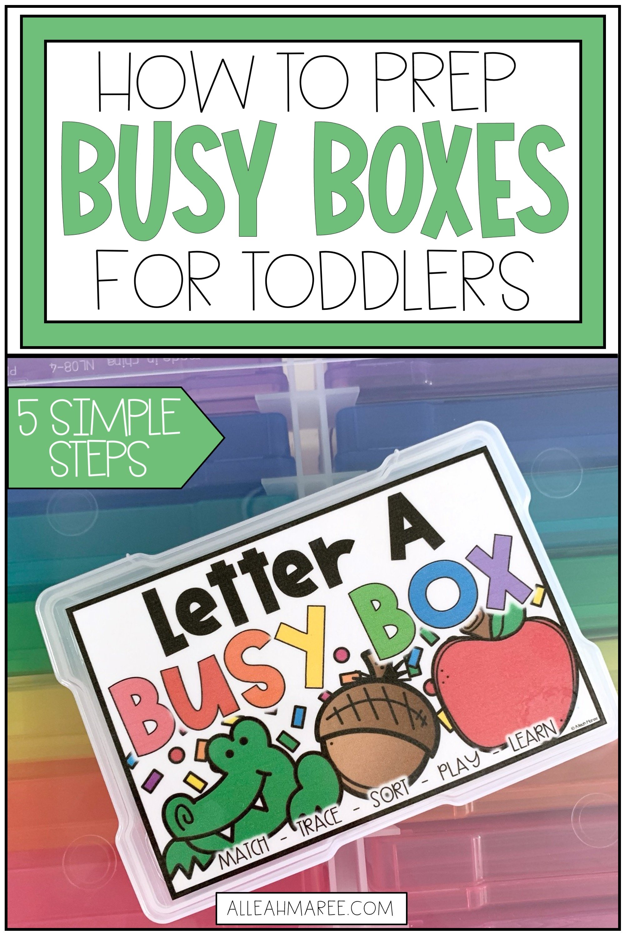 How to set up busy boxes for toddlers and preschoolers using photo boxes and printable activities