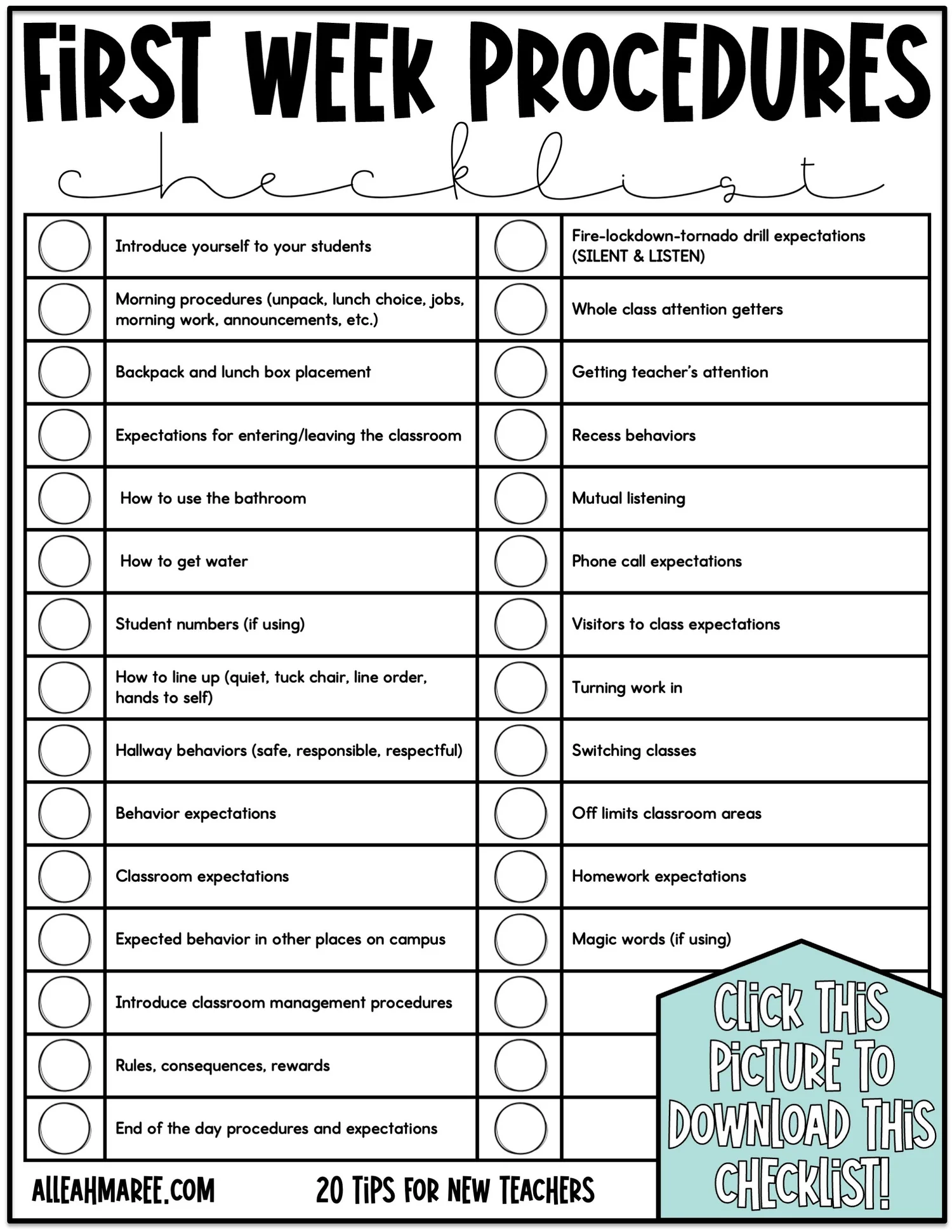 20 Simple Tips for New Teachers — Alleah Maree