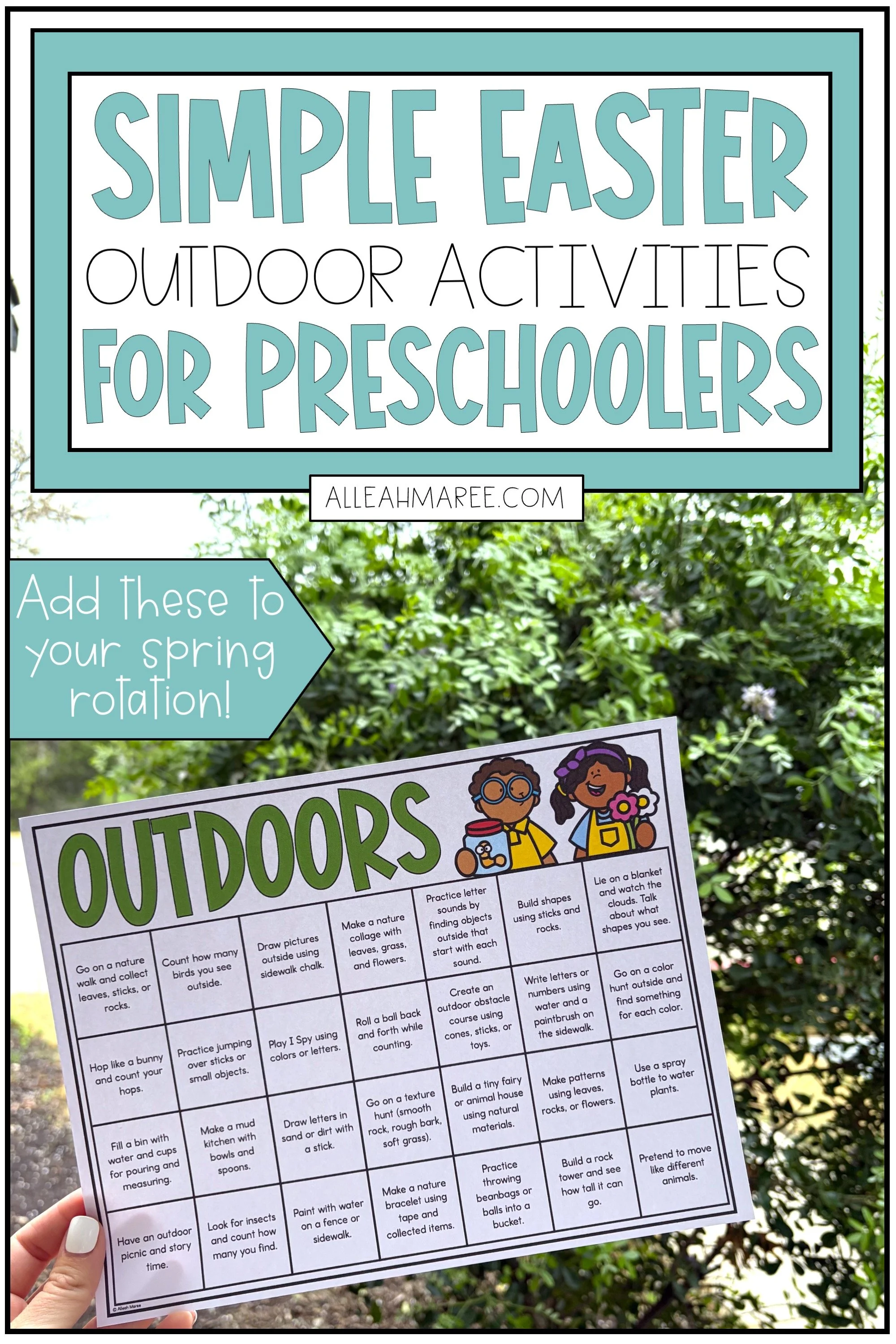 Easter outdoor activities for preschoolers!