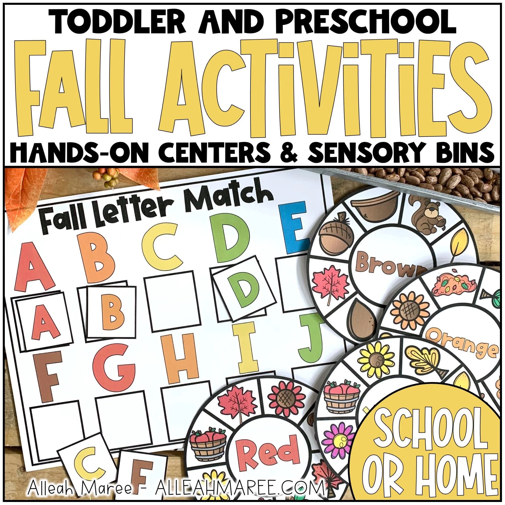 Fall Toddler Activities Preschool Curriculum Hands On Centers Homeschool Sensory Bins