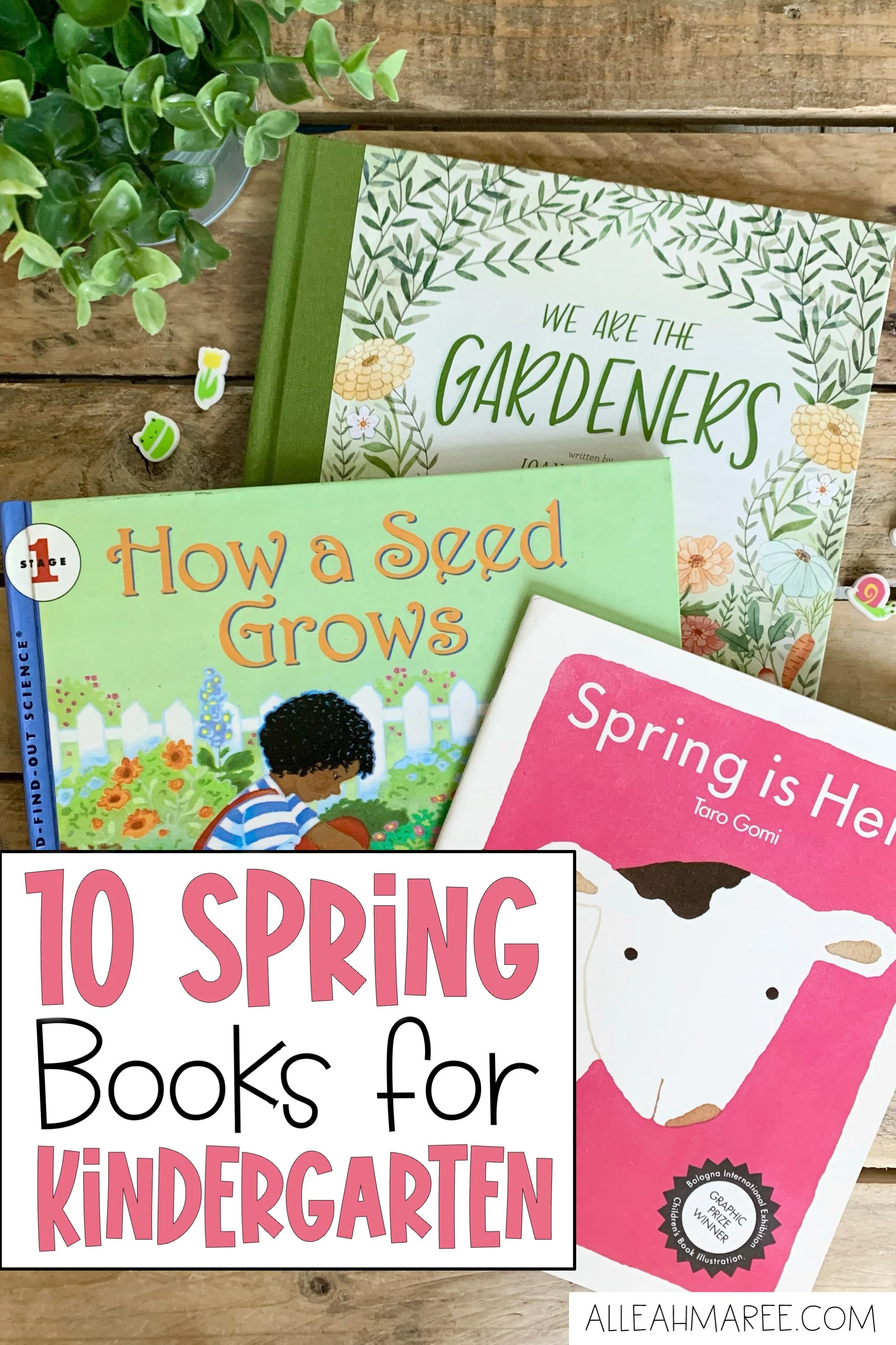 Looking for some spring books for kids These ones are perfect for preschool, kindergarten, and first grade students! Click the pin to check out the book titles, along with some ideas for fun related activities.