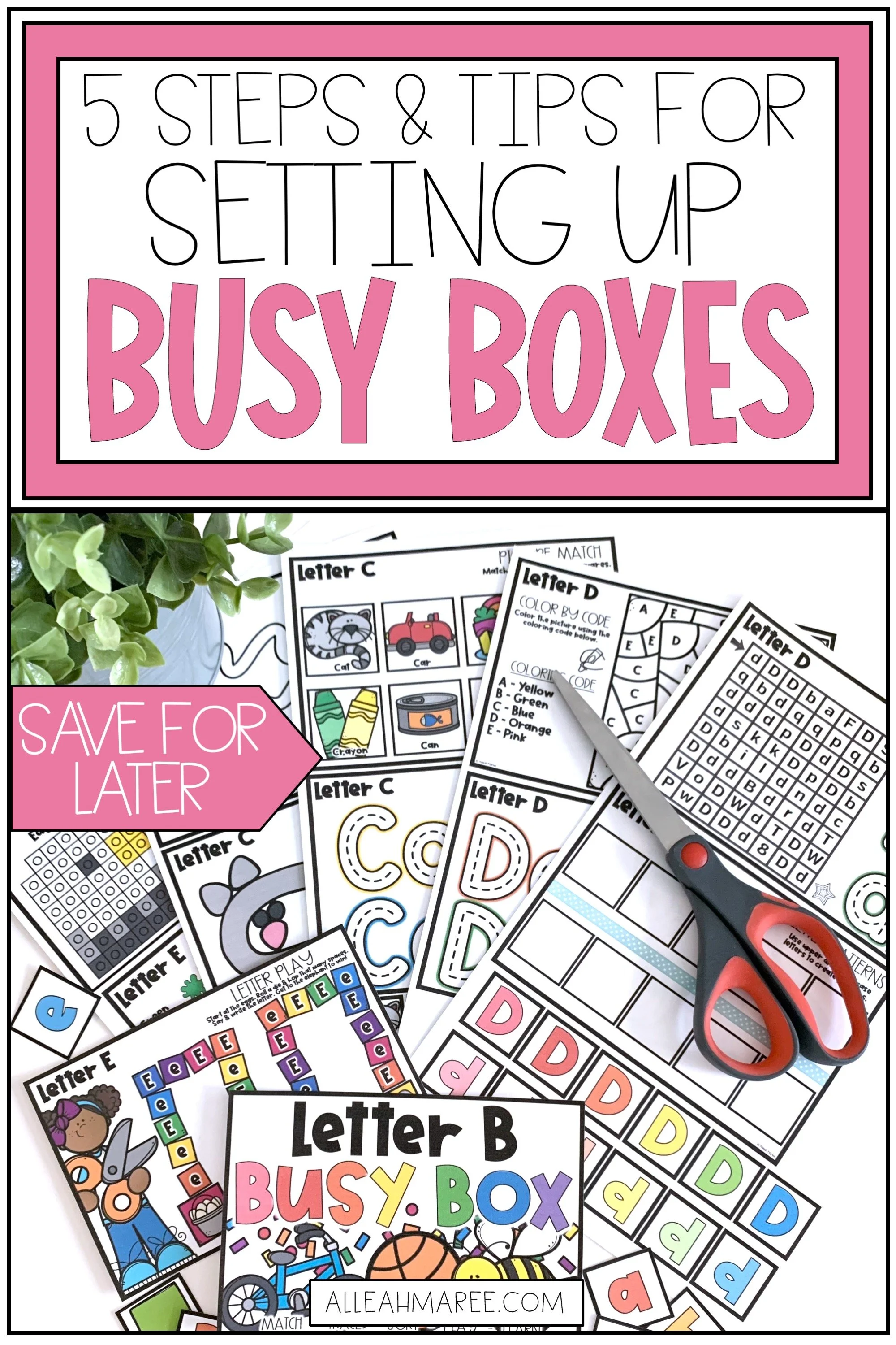 How to set up busy boxes for toddlers and preschoolers using photo boxes and printable activities