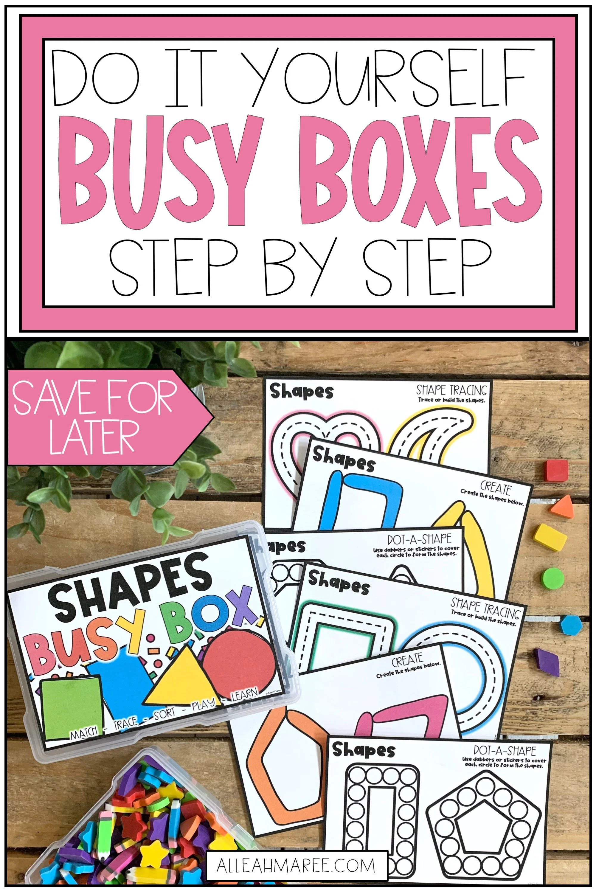 How to set up busy boxes for toddlers and preschoolers using photo boxes and printable activities