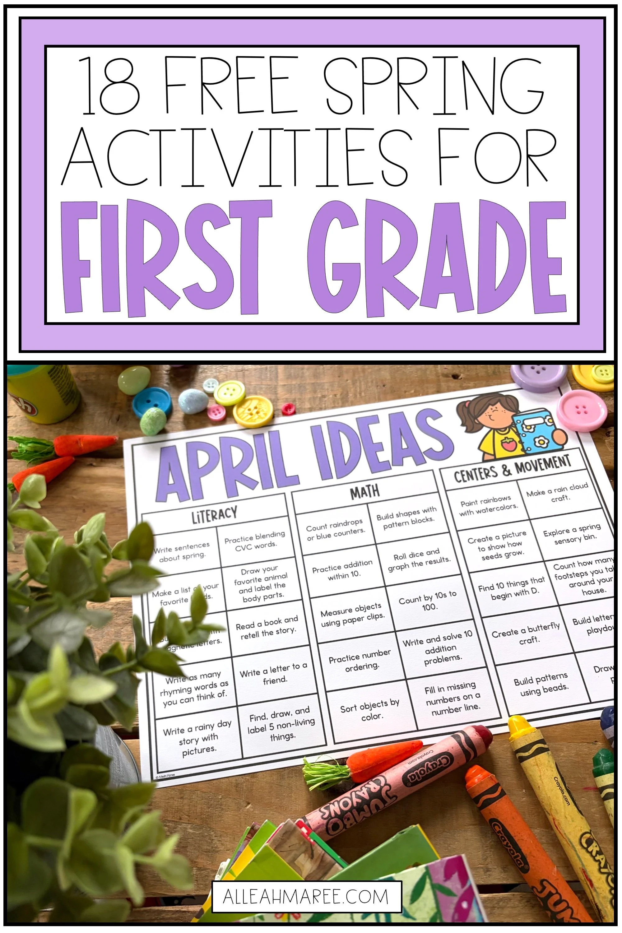 18 free spring activities for kindergarten and first grade!