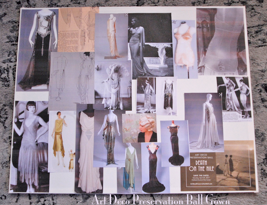 Art Deco Preservation Ball Gown Mood Board
