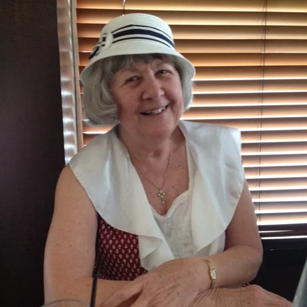 My mom in her 1920's Inspired Dress and Hat