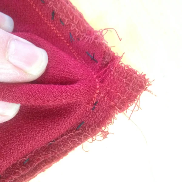 Here is a closeup photo of the V-point from the skirt side.