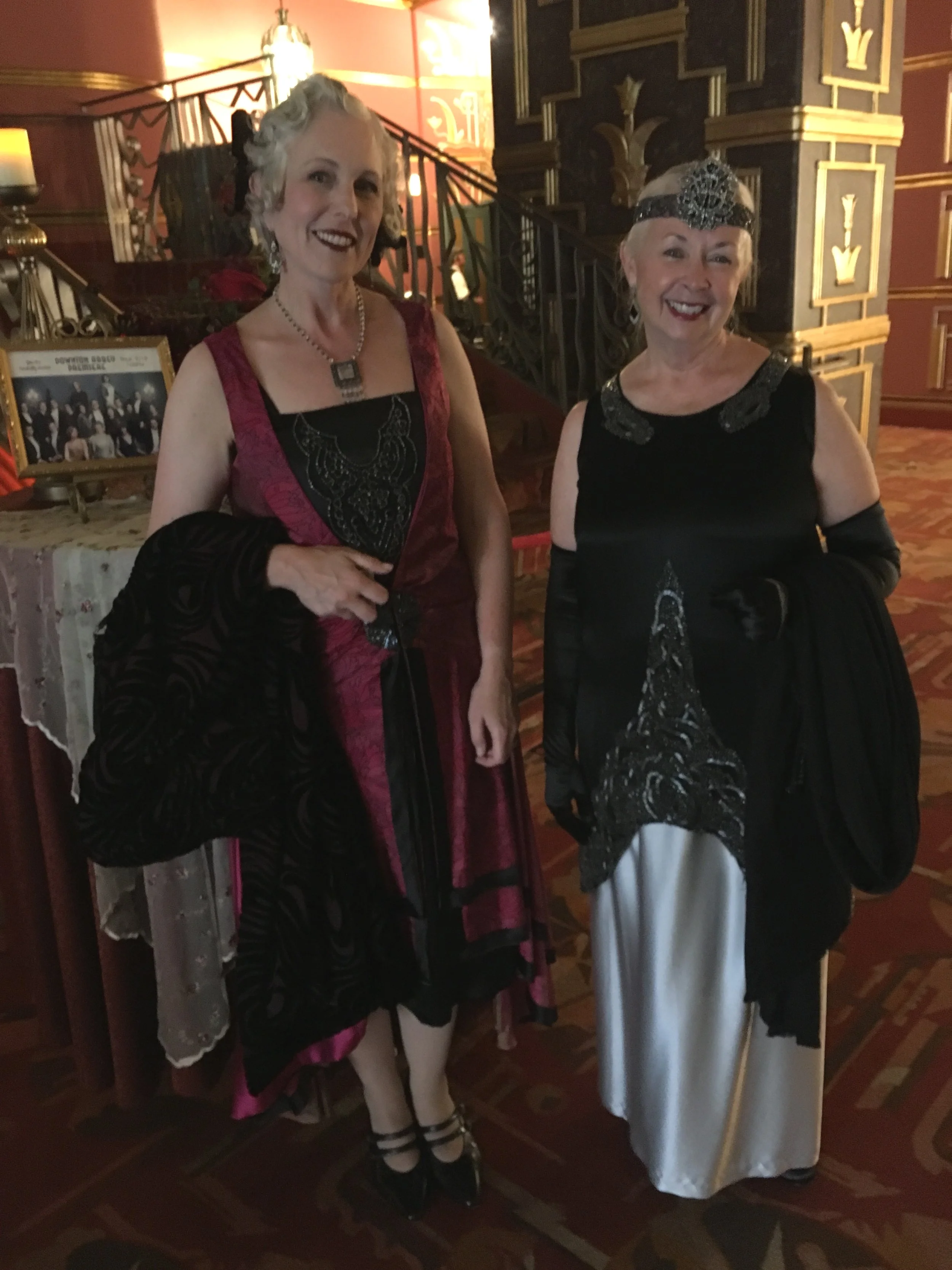 I’m pictured her with my friend Karen Tierney who is a dressmaker and textile restoration expert. She is wearing true vintage from the early 1920’s.