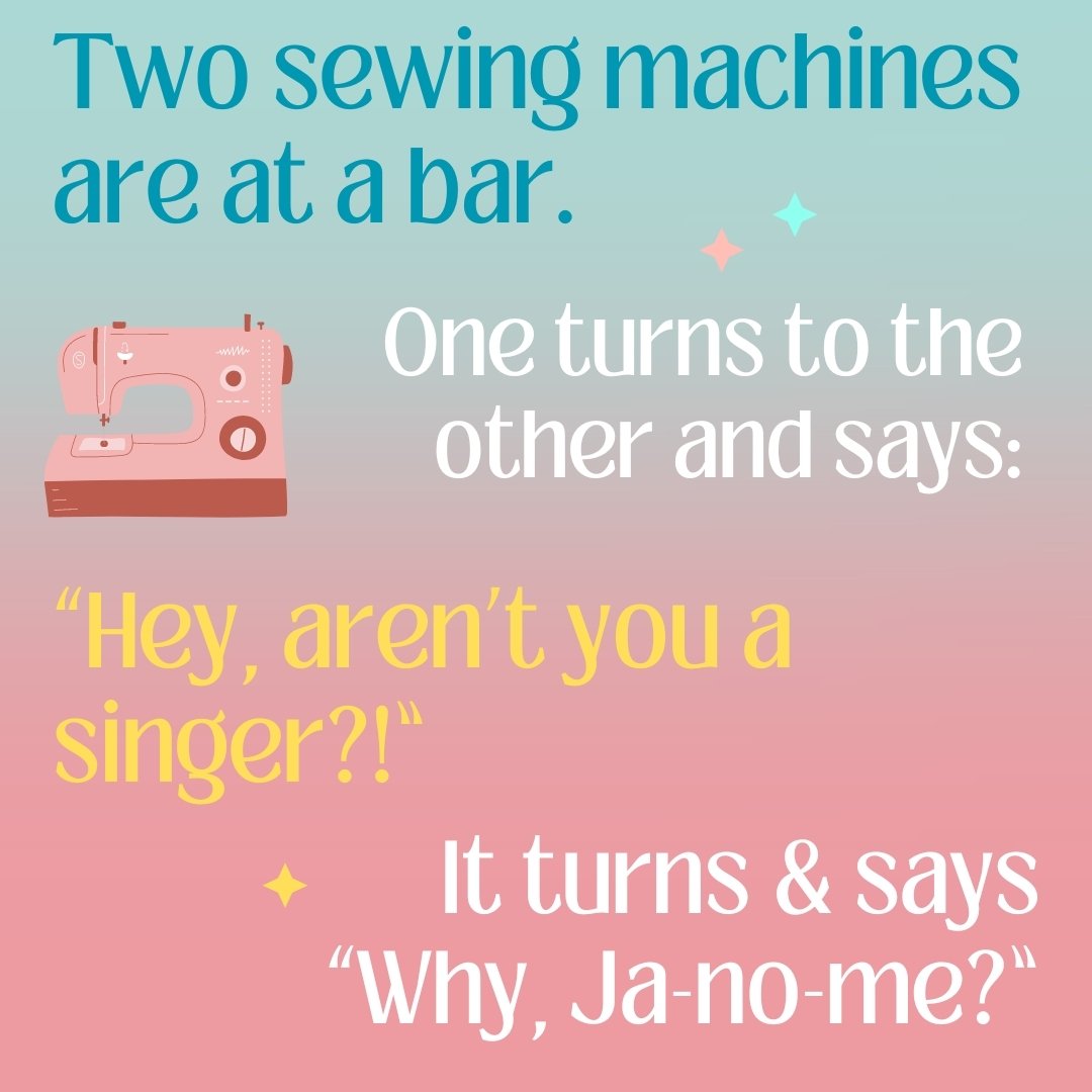 We had to do it.....we love our Janome sewing machines here at The Sewing Room Alameda.

Happy Sunday Sewing Day!