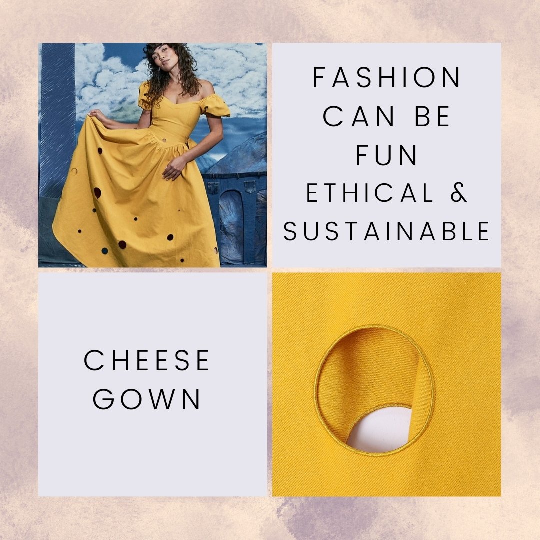 Need some sustainable fashion inspiration on this #FashionFriday? Check out Fashion Brand Company in Los Angeles. They are creating small production runs of some really fun styles, like this cheese gown, and feature them on a wonderfully diverse rang