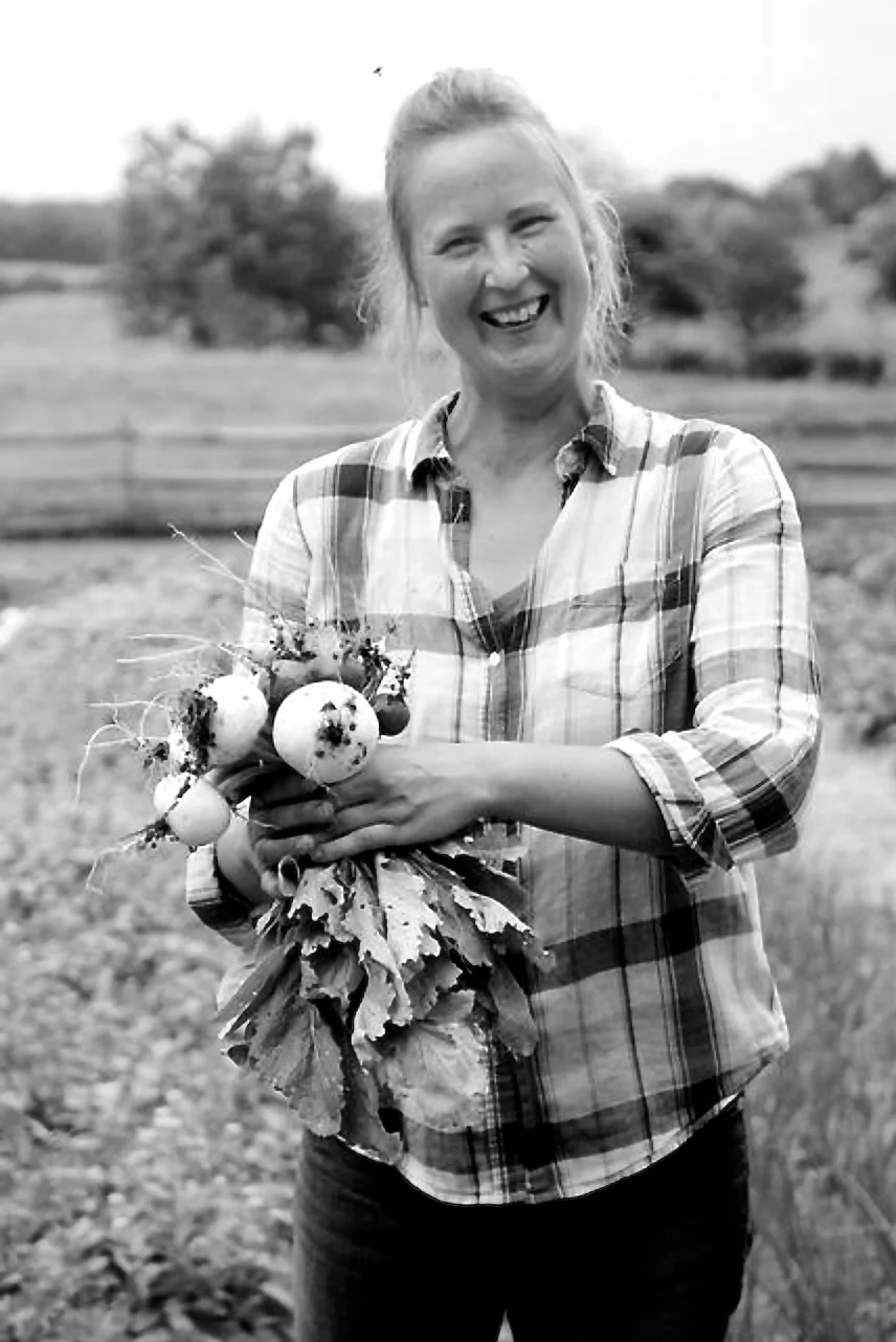 Caitlin of Plough in the Stars with turnips
