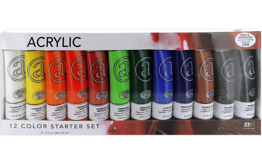 12 Color Water Based Acrylic Paint Set