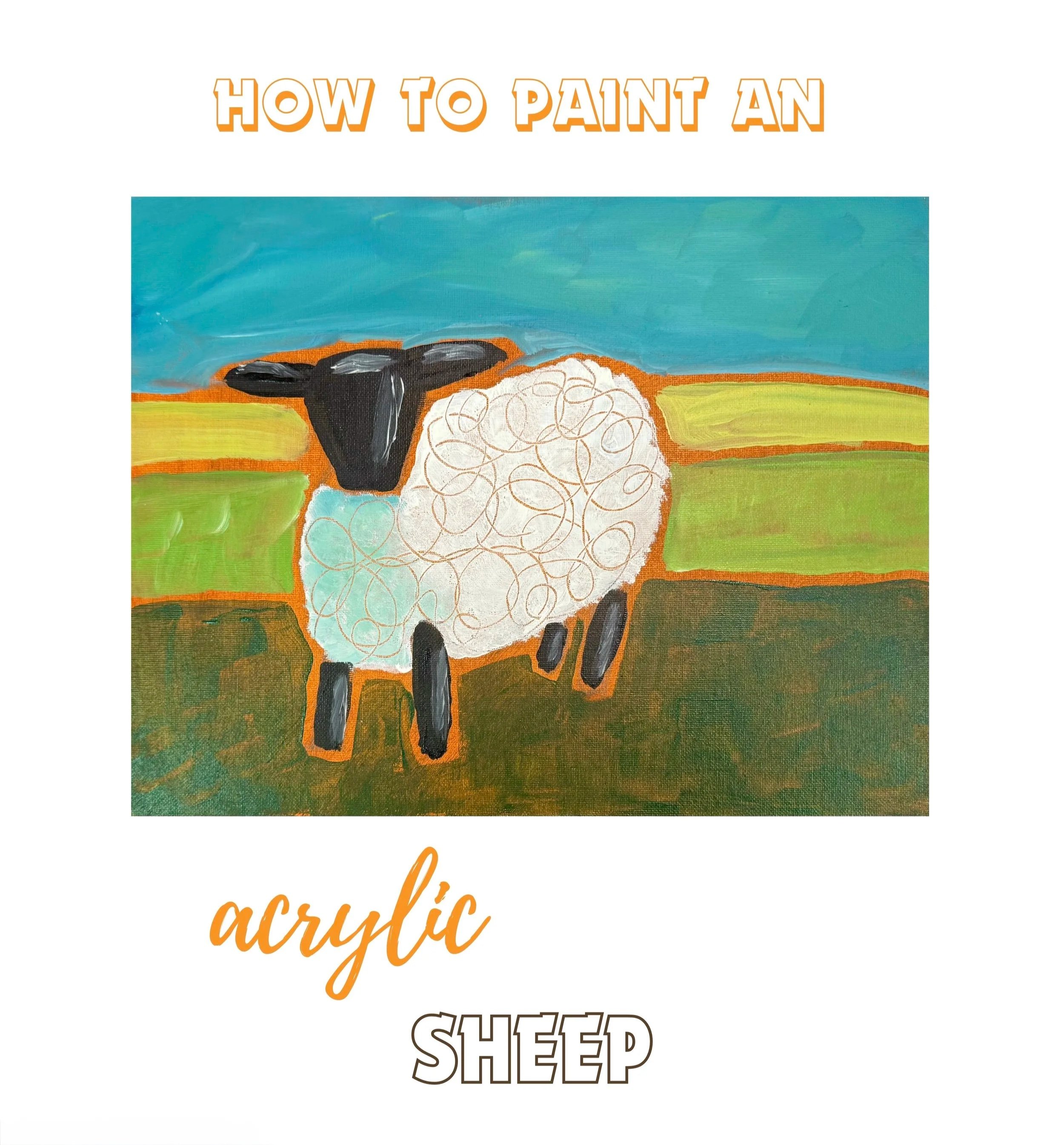 Sheep Step-by-Step PDF Acrylic Painting Lesson