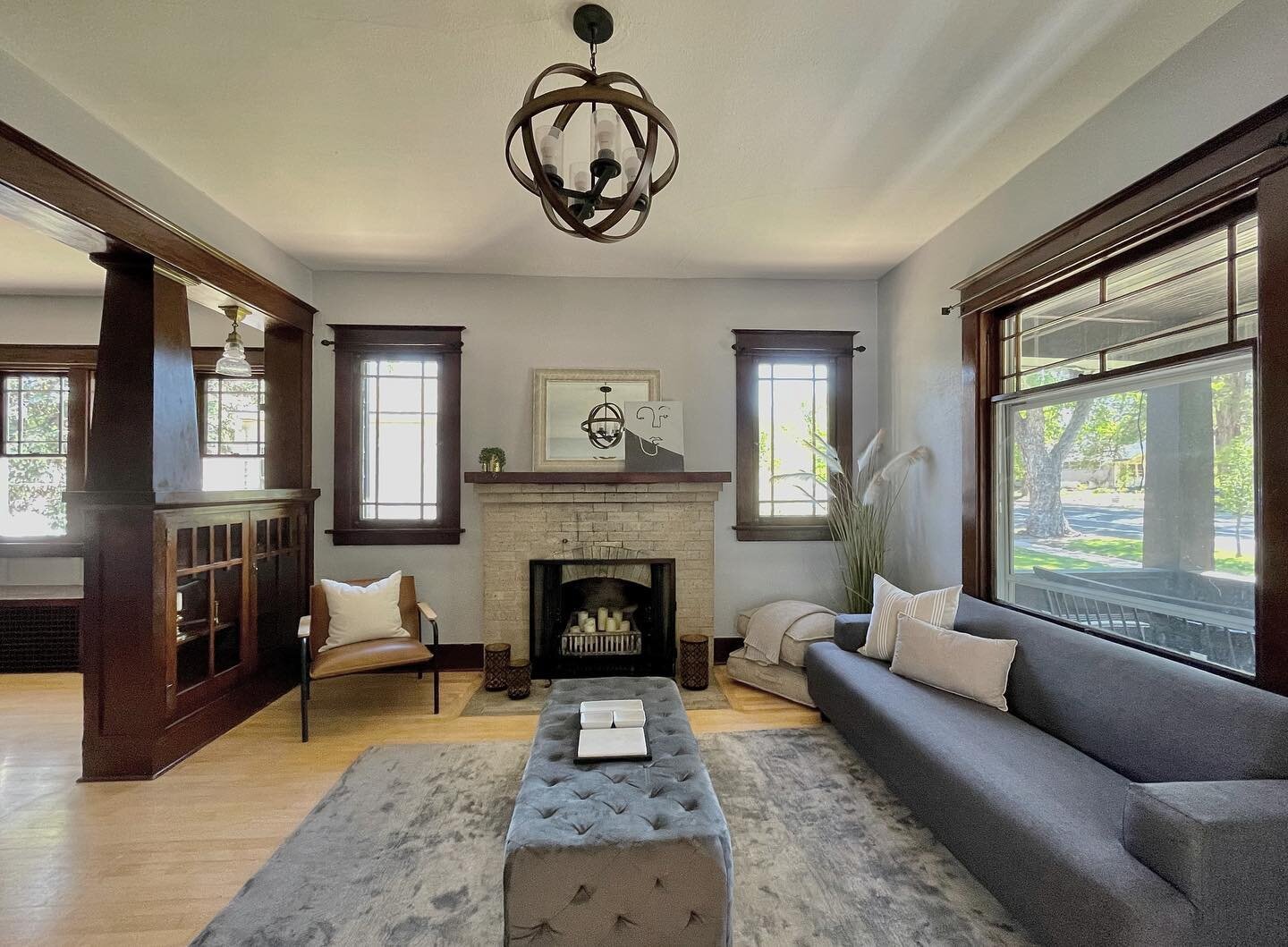 Don&rsquo;t mind me, just swooning over all the original wood details while staging this 1916 home. 😍