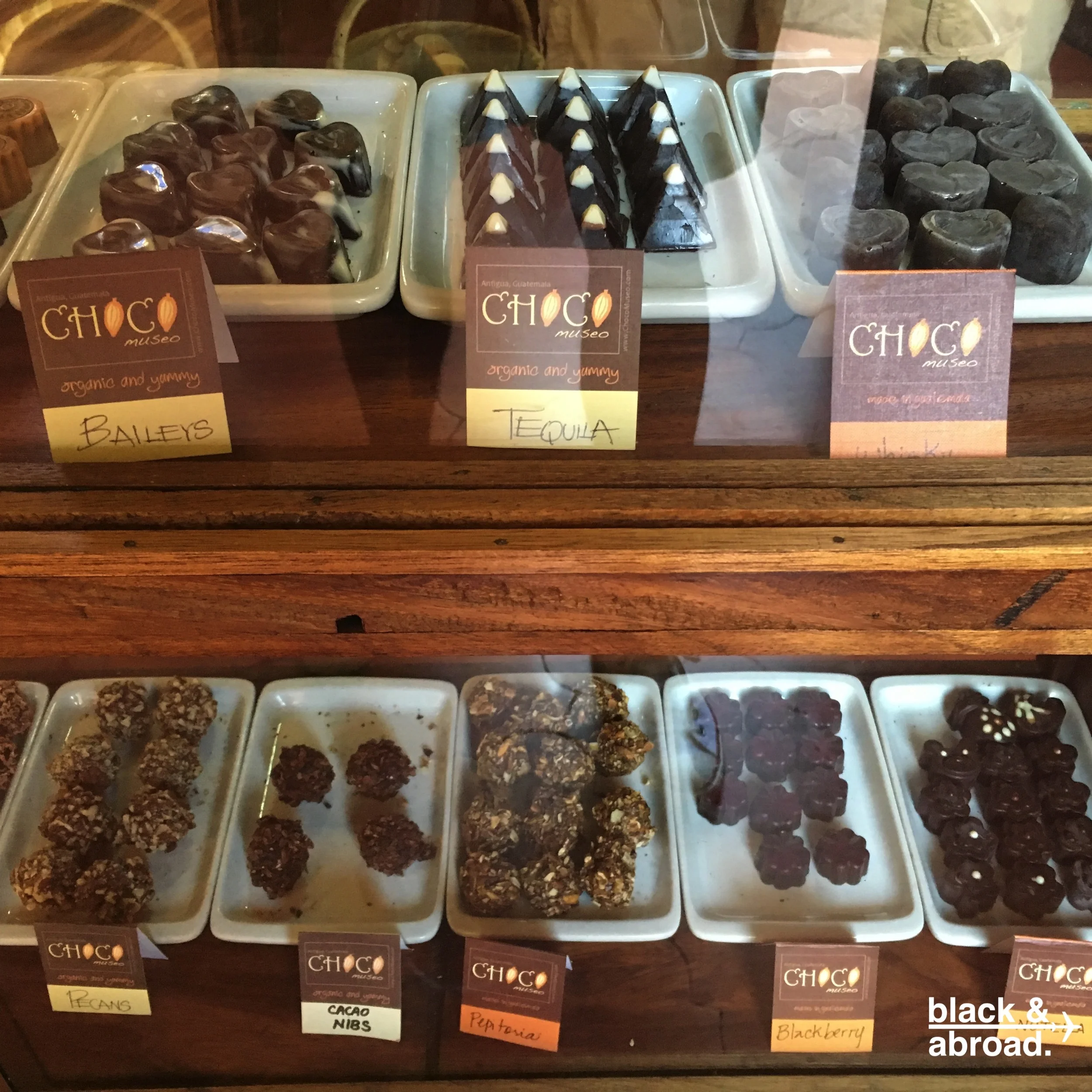 Just a sample of some of the many products you'll find in the Choco Museum. The whiskey truffles were great!