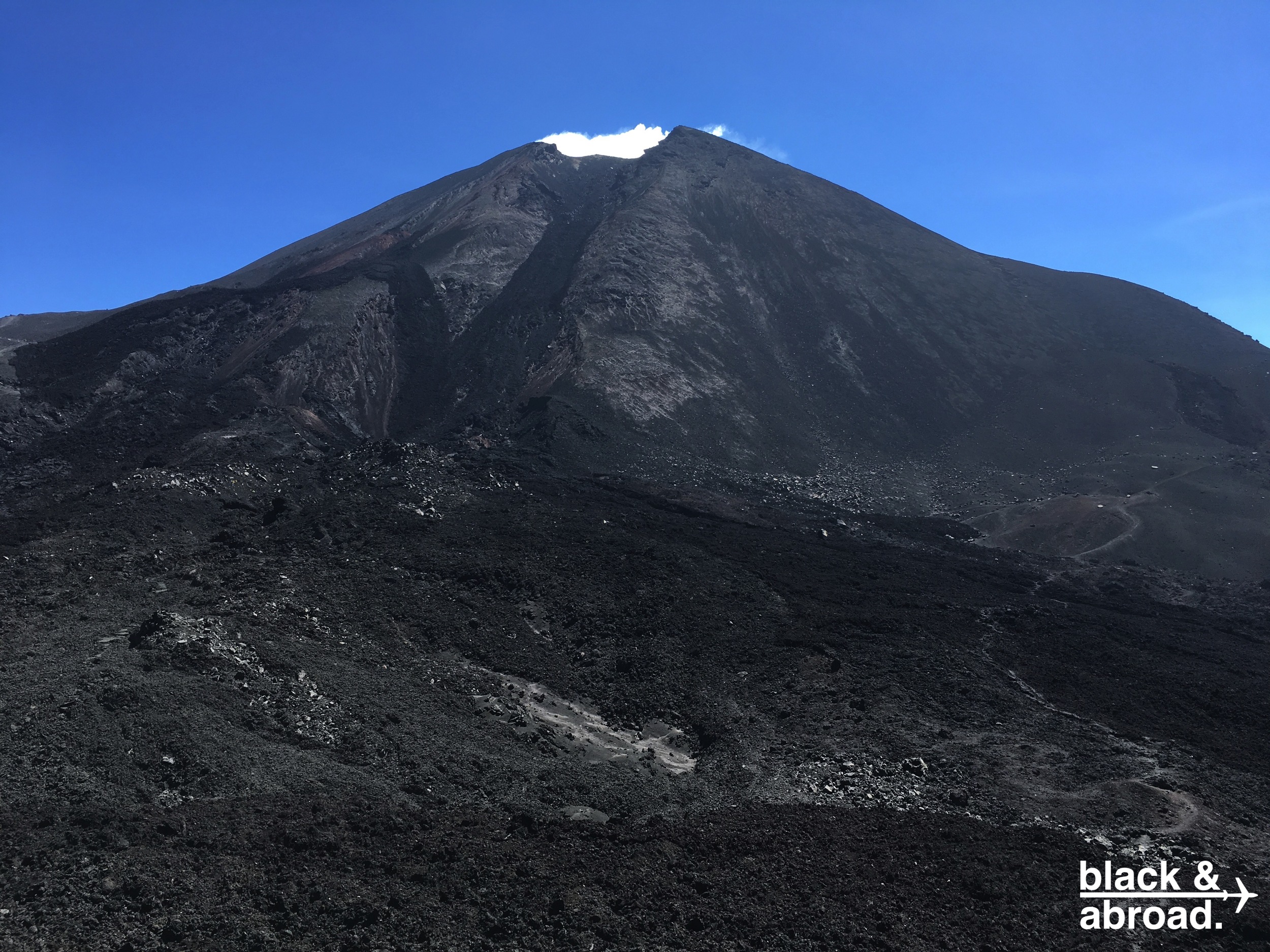In the crater of Pacaya, you can still feel the heat of the lava underneath the ash. In some spots, it's hot enough to melt the soles of your shoes!