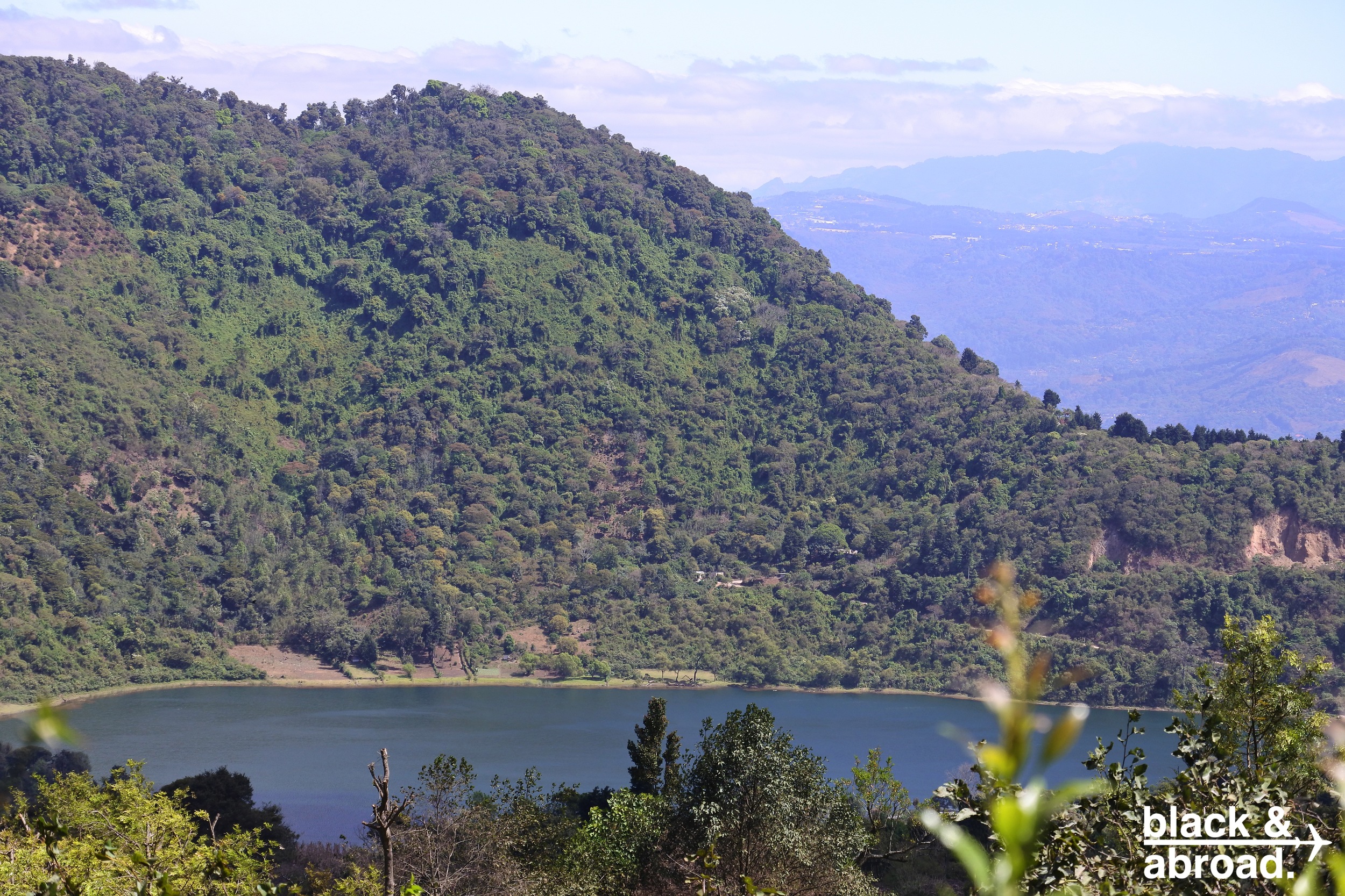 Lake Amatitlan sits to the side of Pacaya. The water is ice cold during the day, but warmed by the heat of the volcano at night.