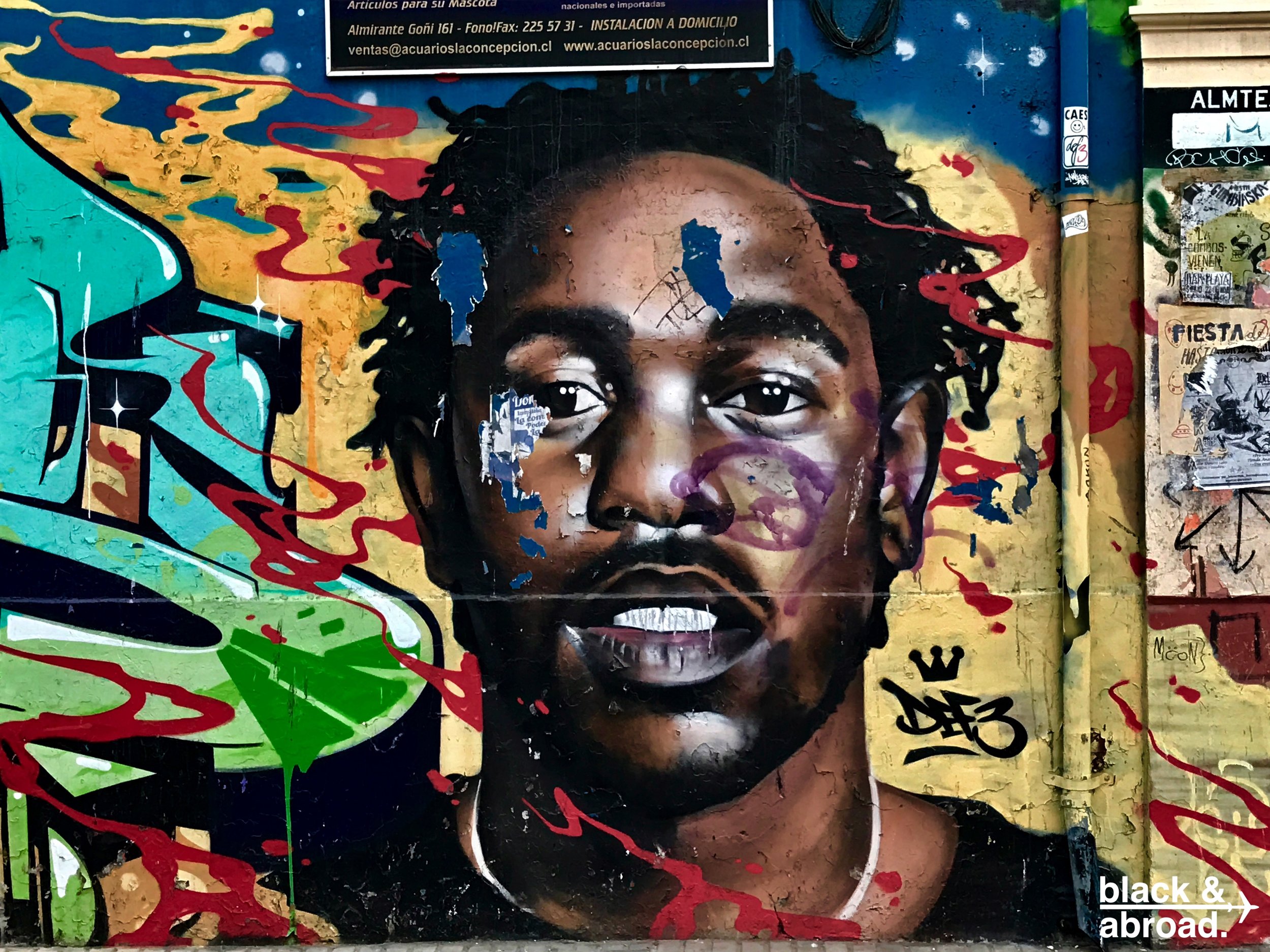 A mural of Kendrick Lamar was one of the more interesting street art pieces we came across while in Valpo!
