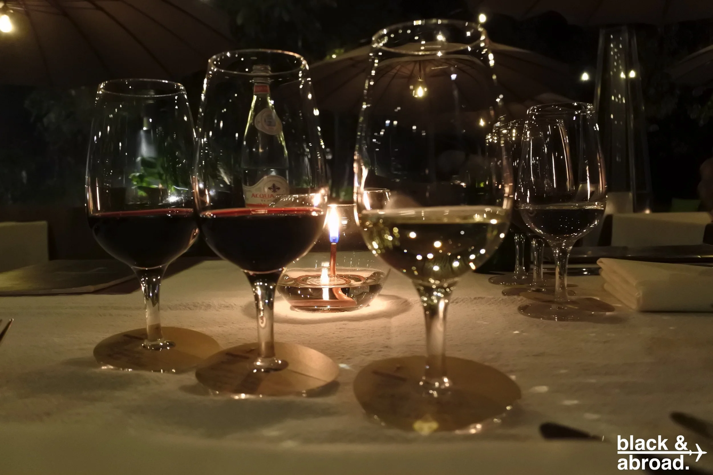  A flight of wines suggested by the sommelier for a perfect pairing with the meal.