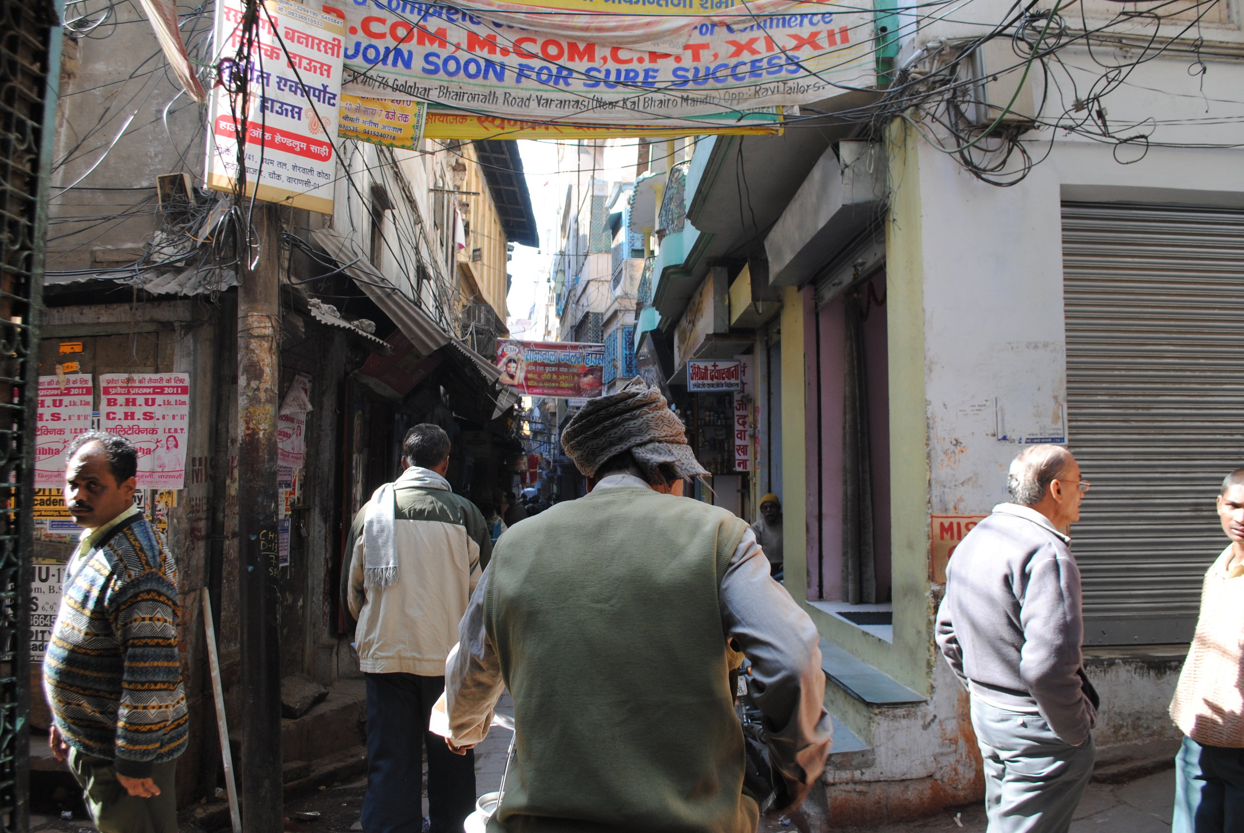 A rickshaw ride in the byzantine labyrinth of Varanasi, India