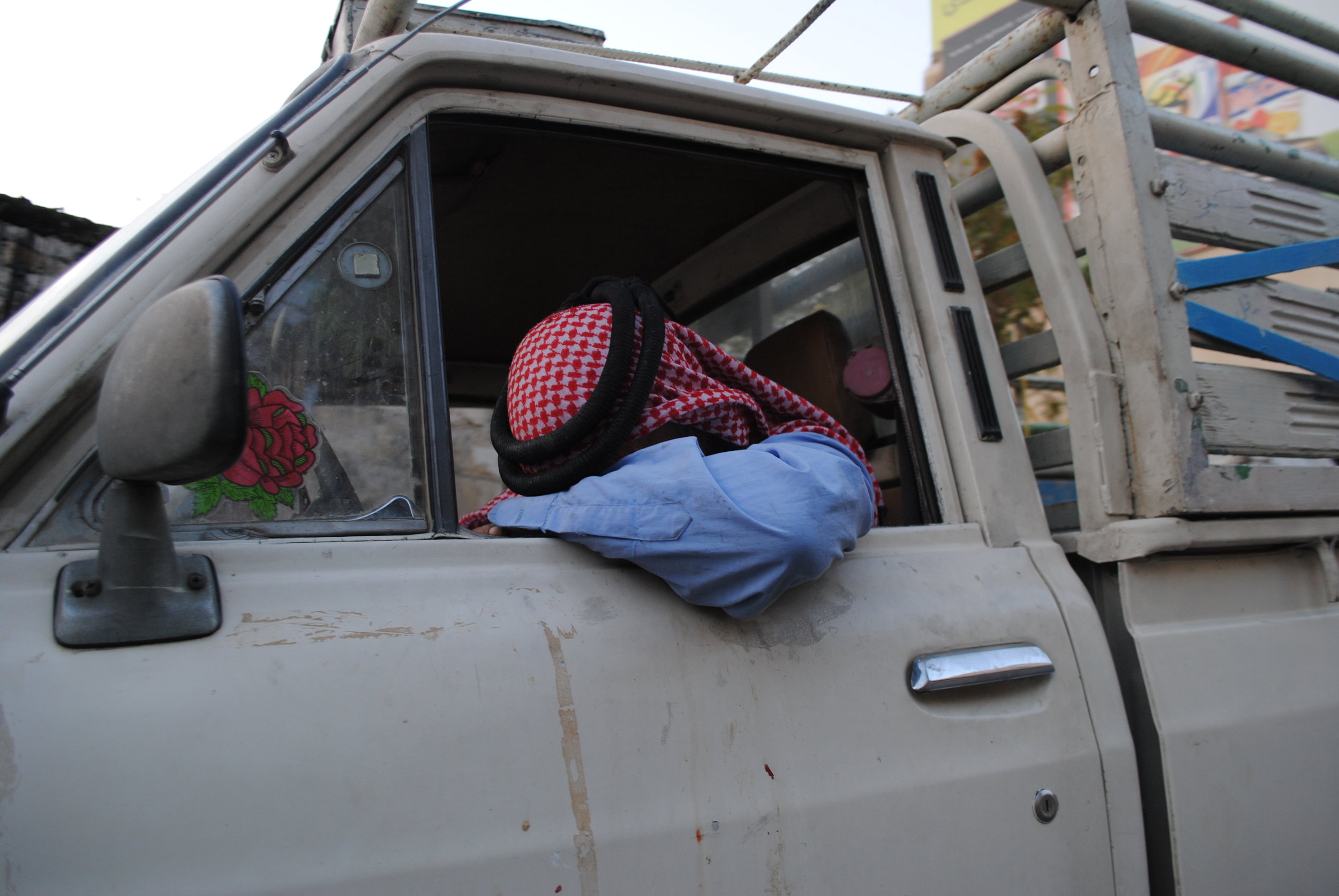 A weary driver in Jordan - he must’ve taken the Number 11 many times in life