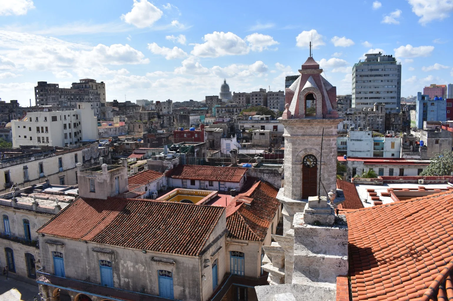 View from the bell tower of Plaza de La Catedral in Havana, Cuba
