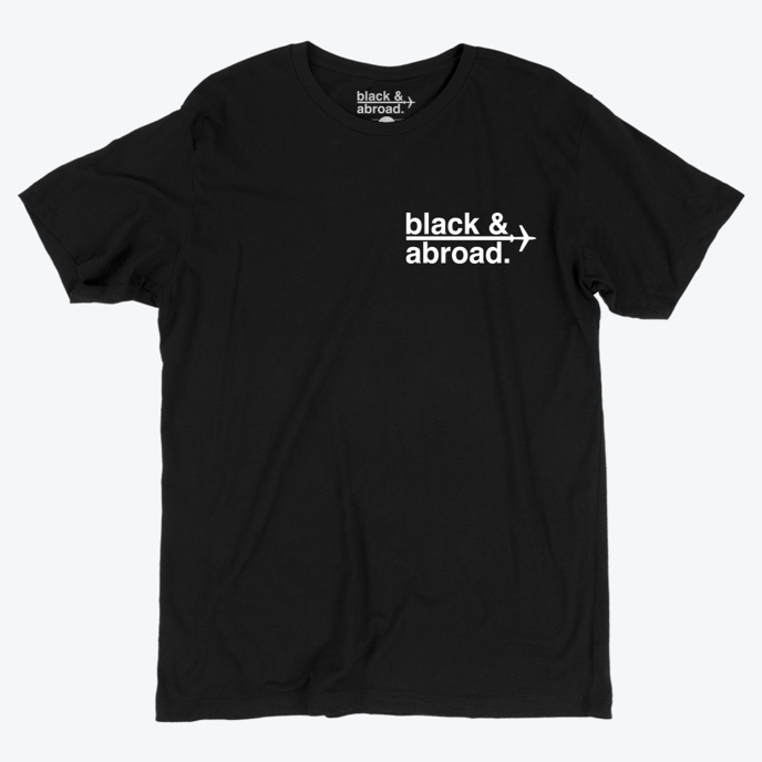 UNISEX SIGNATURE BLACK & ABROAD CORNER LOGO TEE