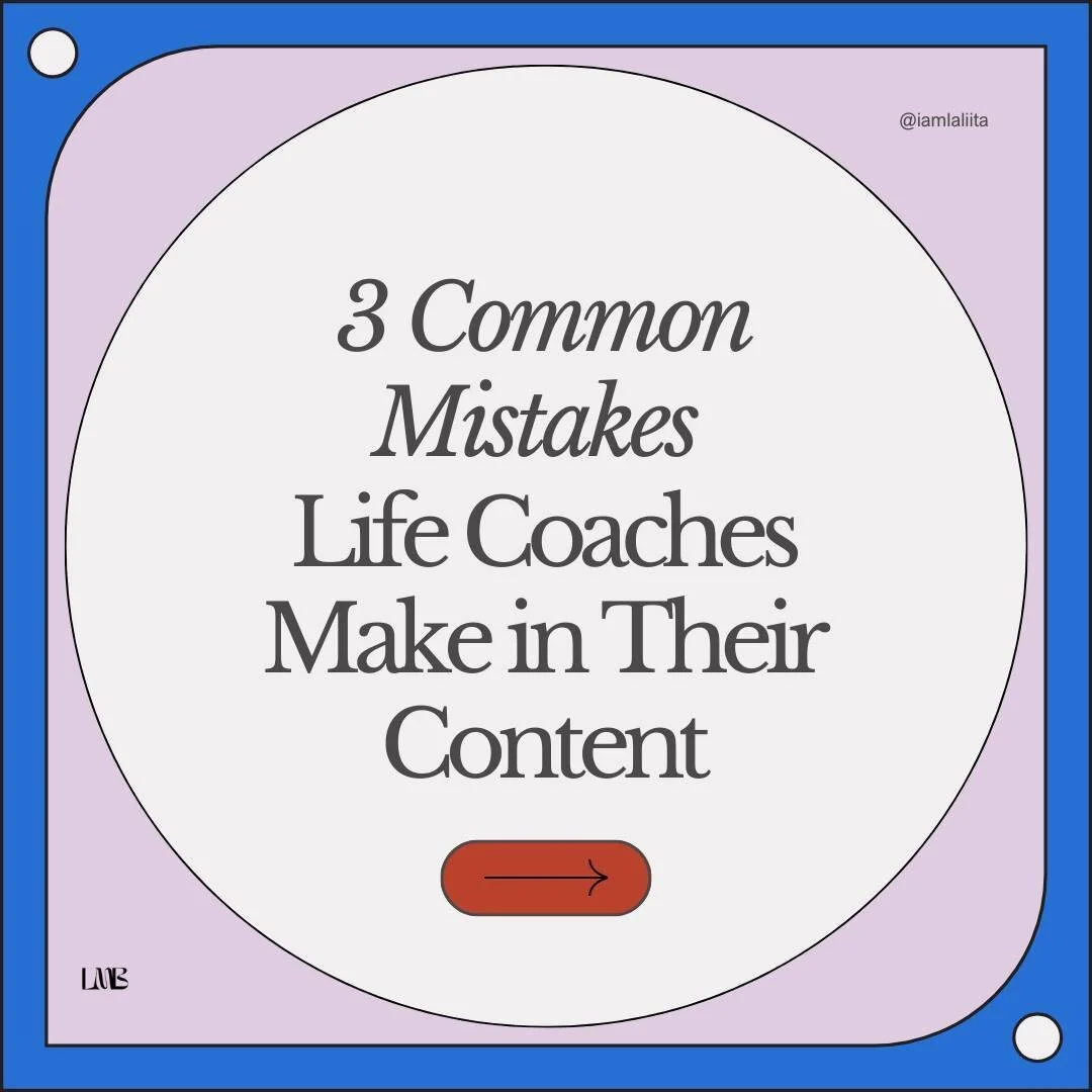 Are you making any of these common mistakes? Below, I'm sharing  3 common mistakes I see life coaches make when creating content and new offerings. This is coming directly from client calls this past week. Let's dive in! 

1) Over-Sharing Your Story
