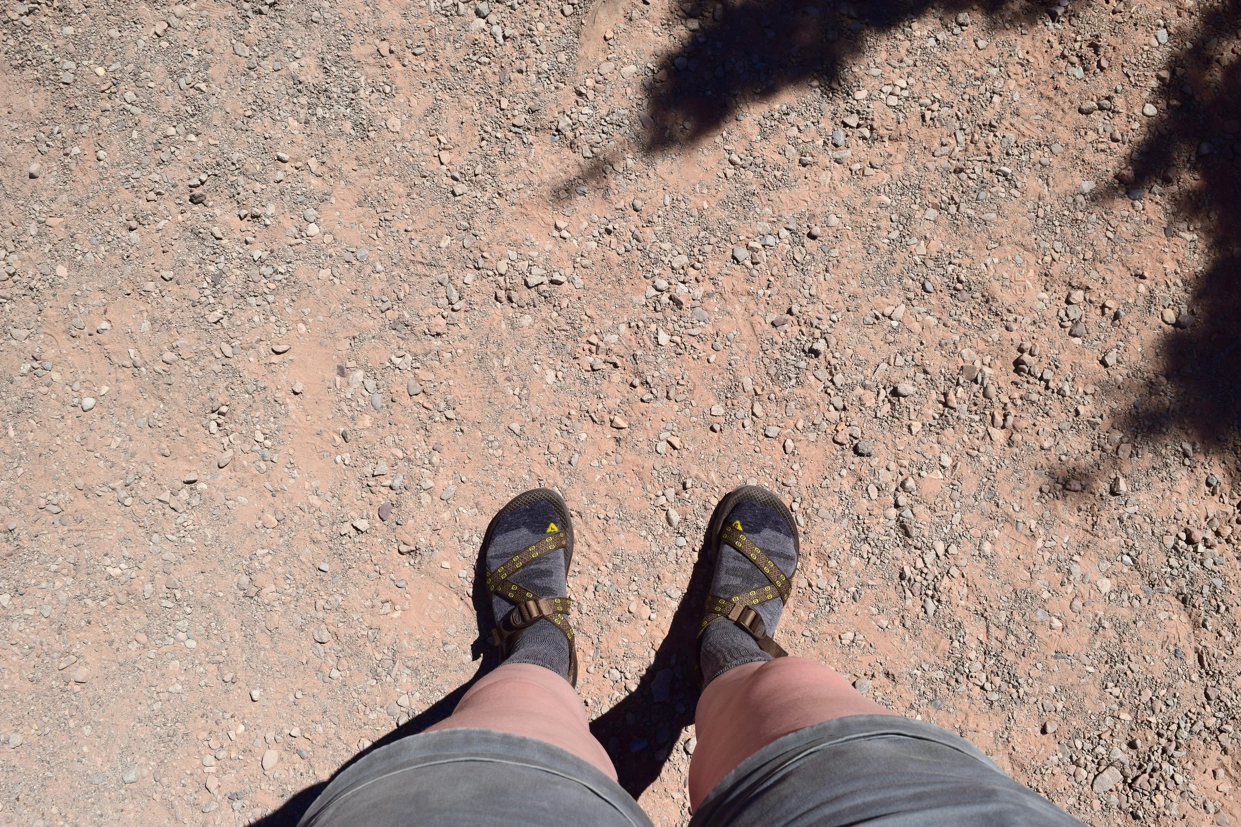 When it's too hot to wear your boots but too sandy to just wear your chacos. (I eventually put the boots on)