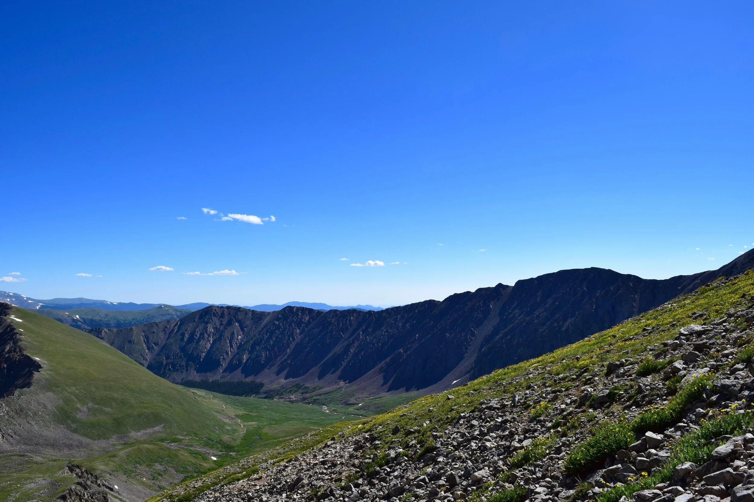 Looking down and back at Steven's Gultch