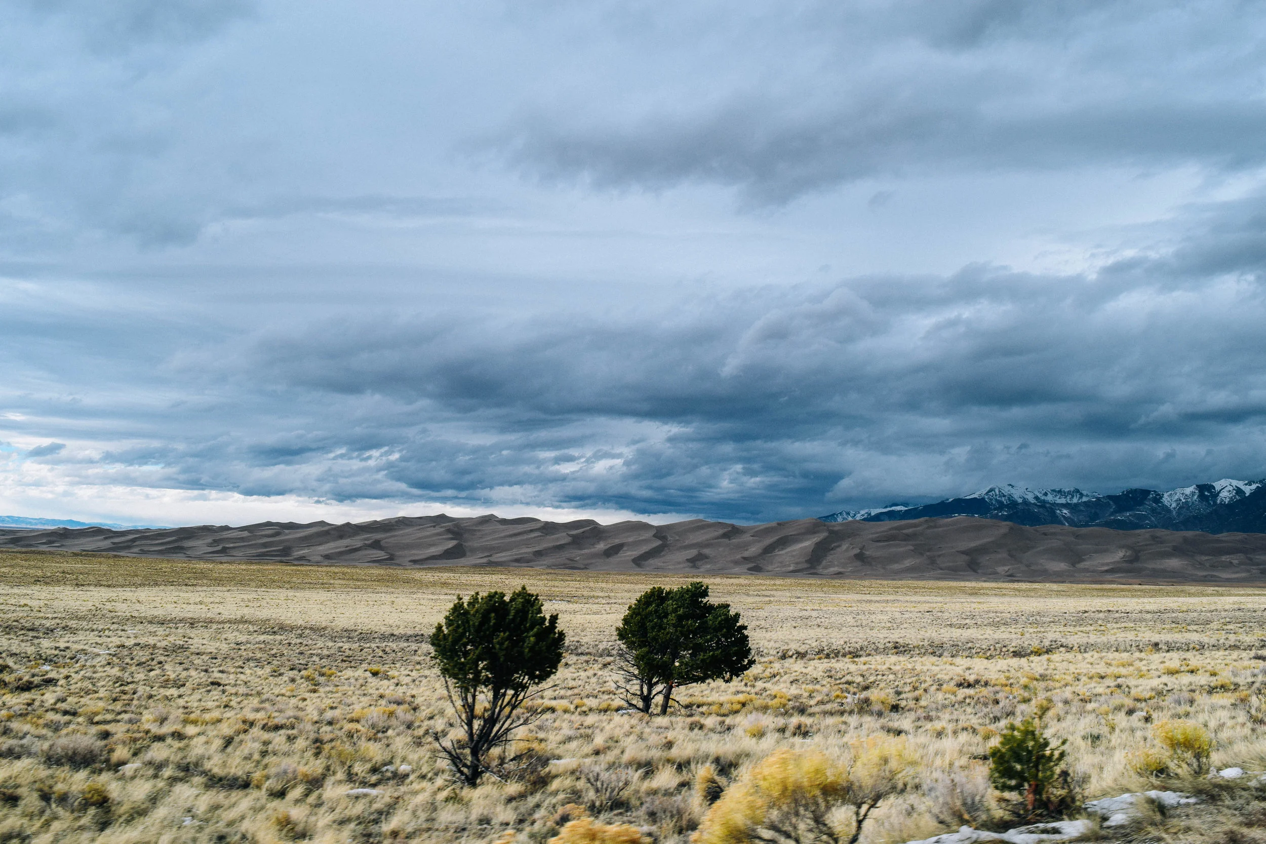These skies are why we ultimately turned around on the dunes. 