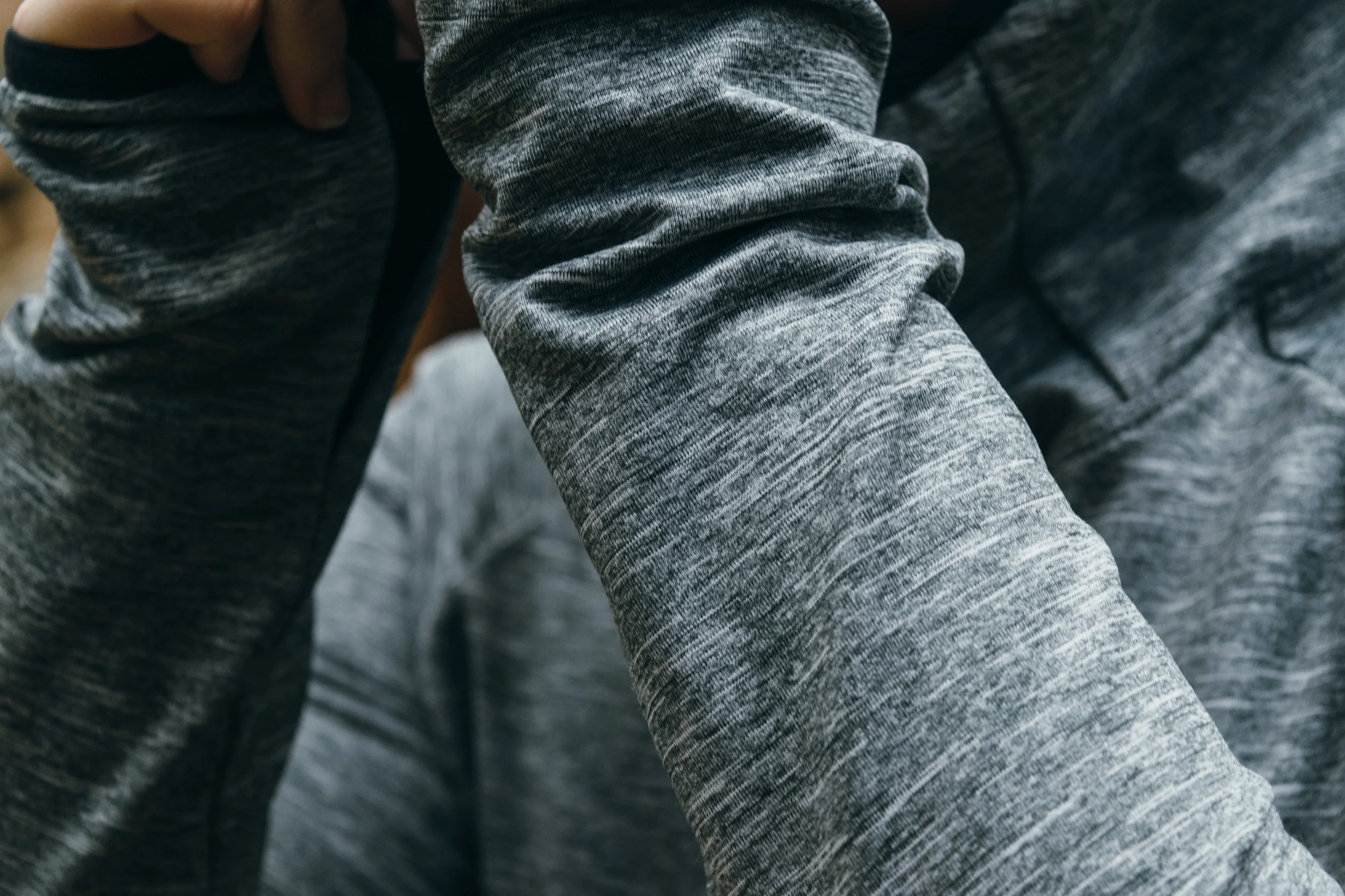 Close up detail. I LOVE the heathered look.