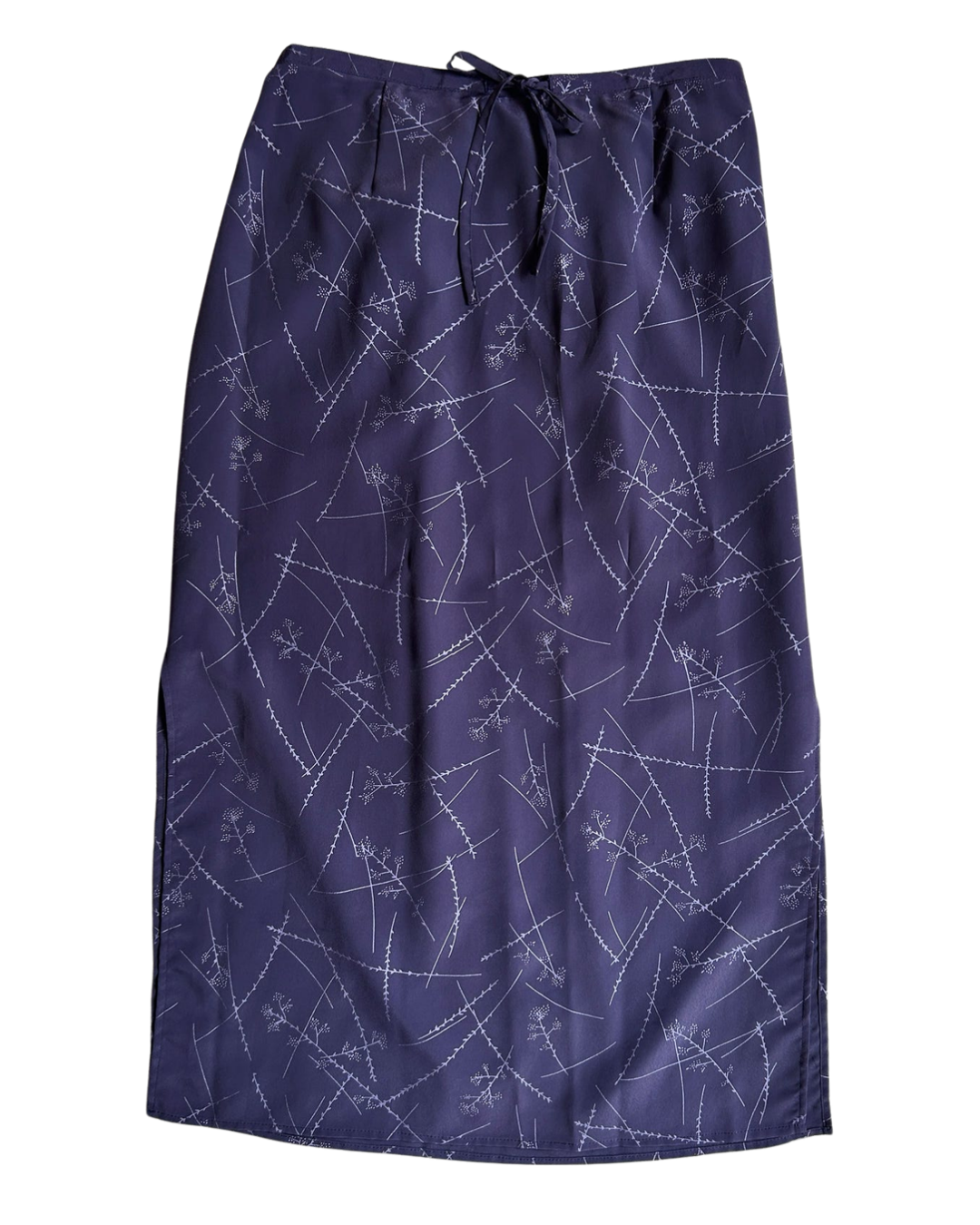 Vintage Purple Floral Maxi Skirt, L