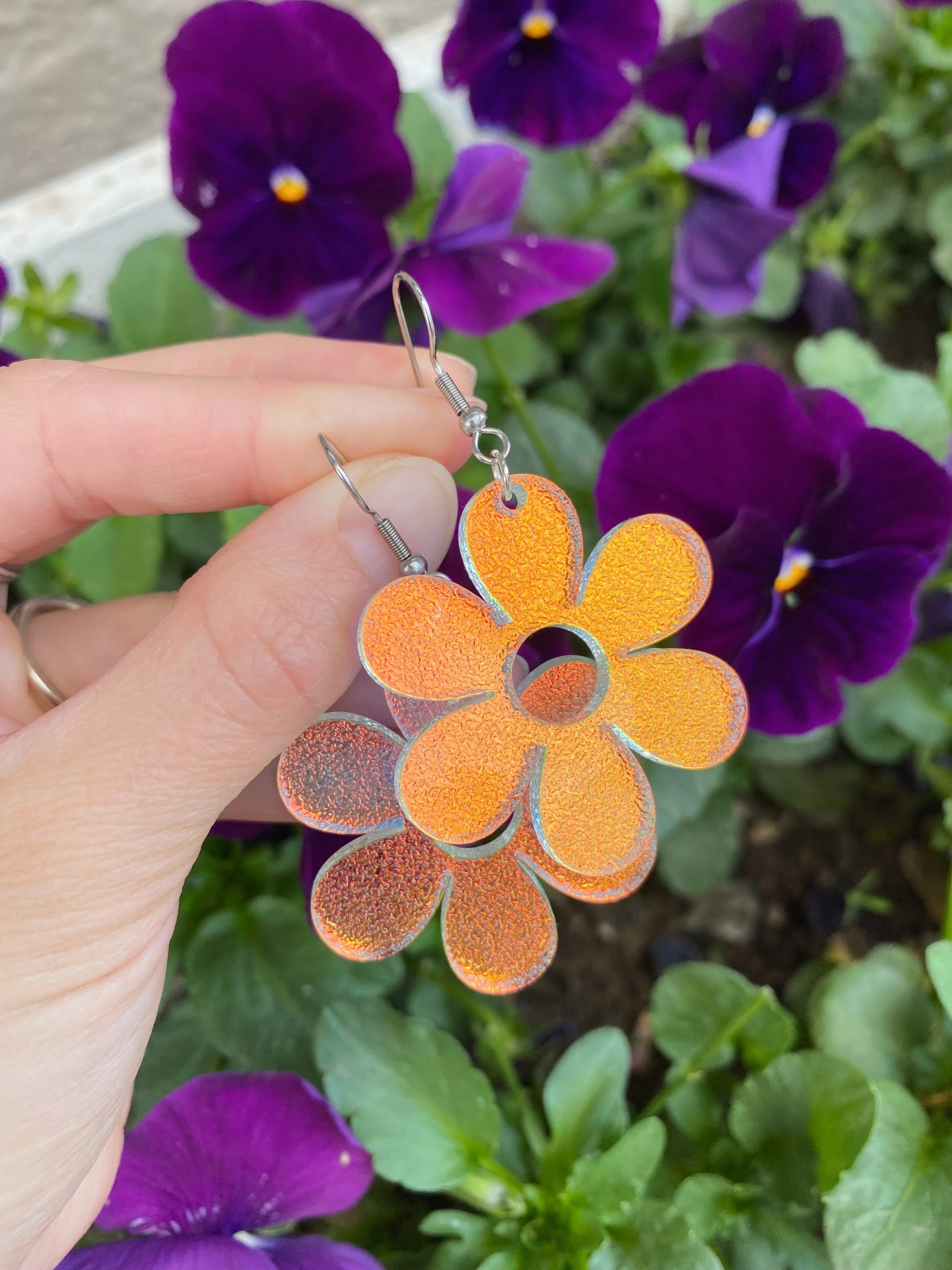 Iridescent Dasies Earrings (large)