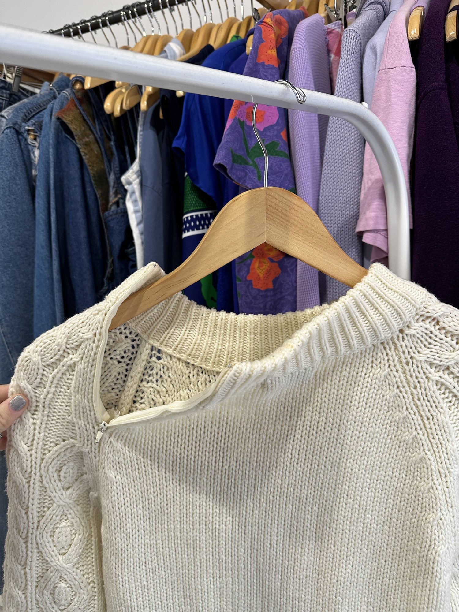Vintage 60s Cream Cable Knit Sweater, S — Revolt Style Studio