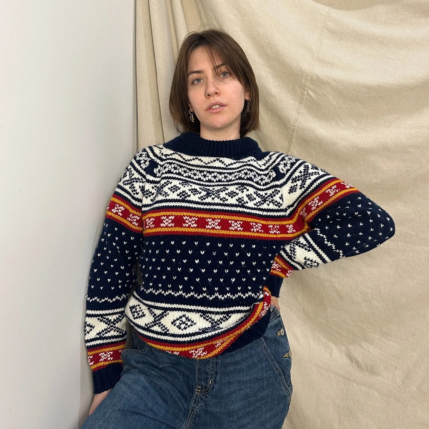 Vintage 70s Holiday Sweater, M — Revolt Style Studio