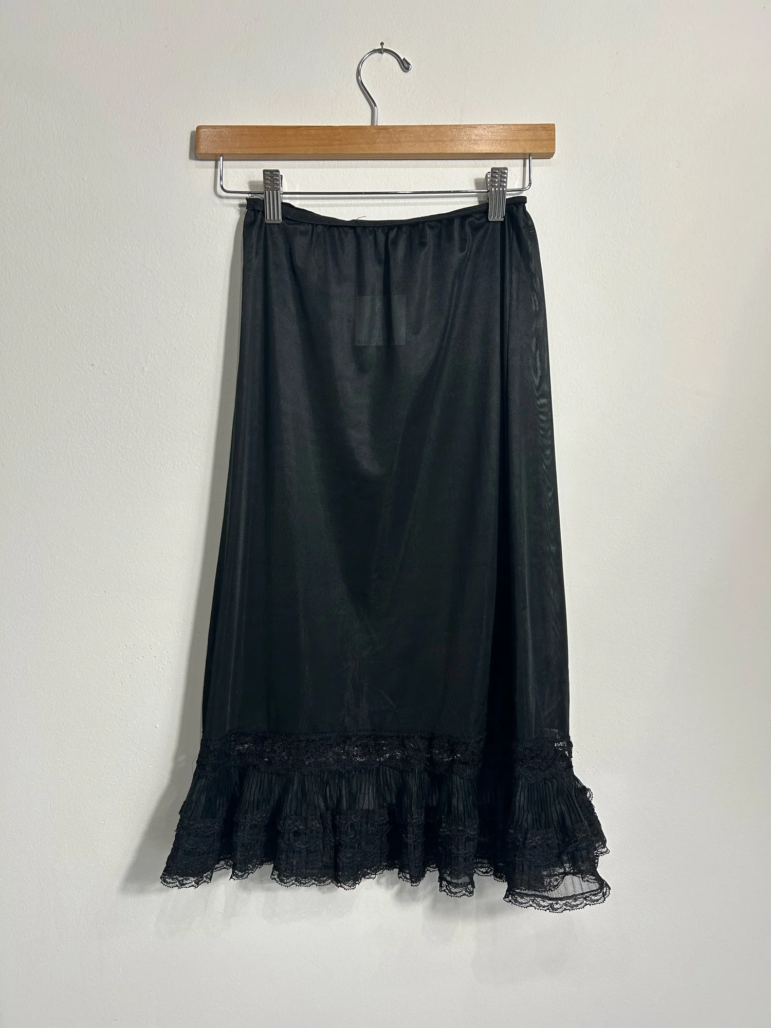 Black Knee-Length Slip Skirt, S  Revolt Style Studio