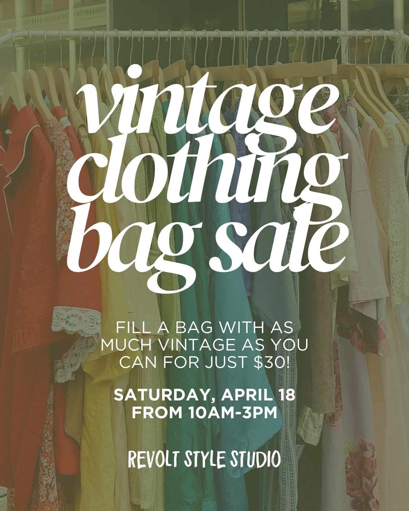 Mark your calendars for our iconic Vintage Clothing Bag Sale!

Okay, but what is a Bag Sale? We&rsquo;ll have rack and rack of mainly women&rsquo;s vintage clothings + accessories from the 60&rsquo;s to the 00&rsquo;s for you to shop from. All you ha