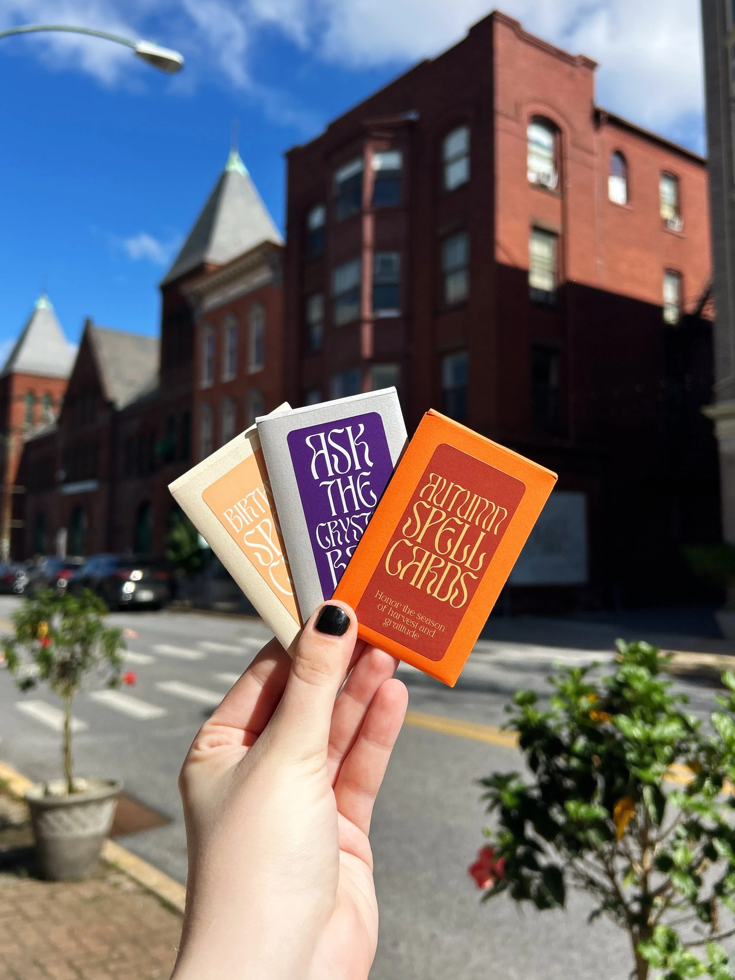 A new season calls for new intentions, a little magic, and some letting go. ✨
Our new spell card packs include 5 individual spells, affirmations for balance &amp; gratitude, and seasonal rituals for release &amp; renewal.🔮 Shop now in-store or onlin