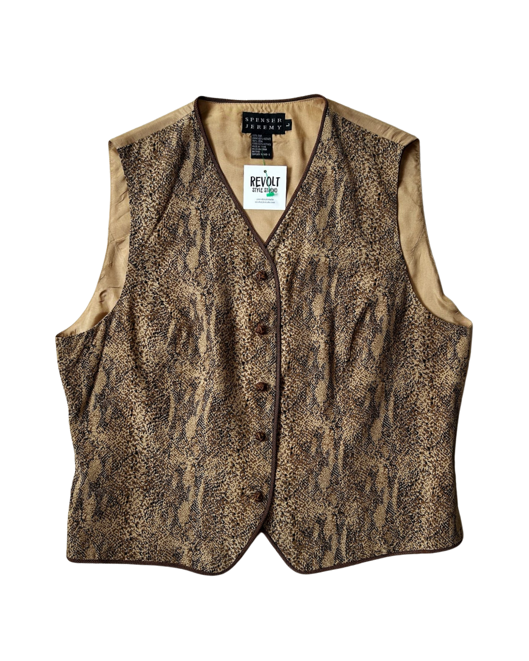 Vintage Snakeskin Silk Vest, L