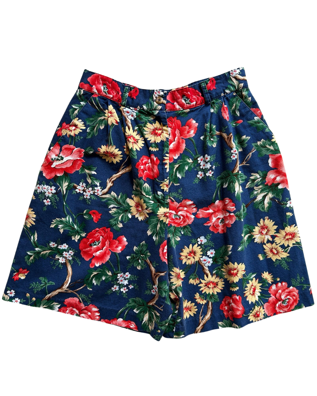 80's Navy Floral Shorts