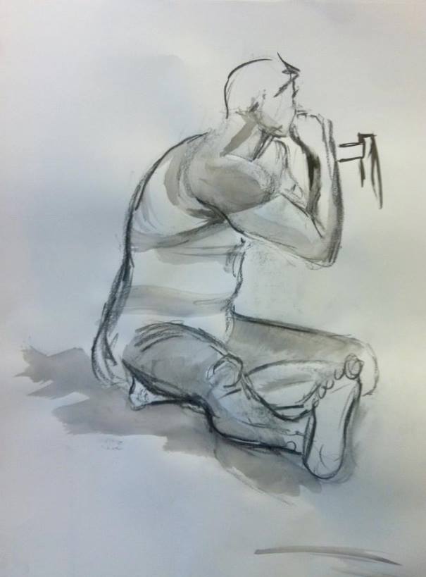 Charcoal, india ink 18 X 24 inches © Jenna Cahn 2013