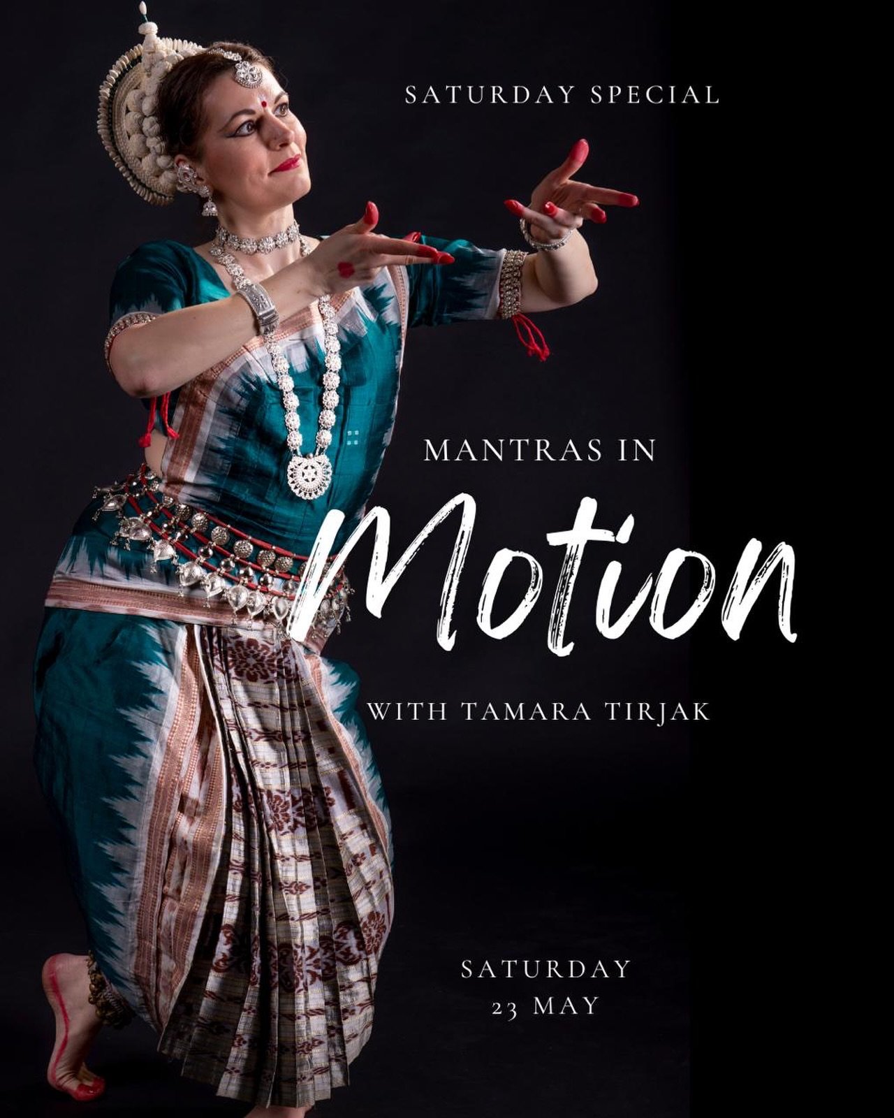 On Saturday 23 May, join Tamara Tirj&aacute;k for Mantras in Motion, a Saturday Special that explores how mantra can move beyond sound and become something you experience through the whole body.

Using simple, accessible movement inspired by Odissi (