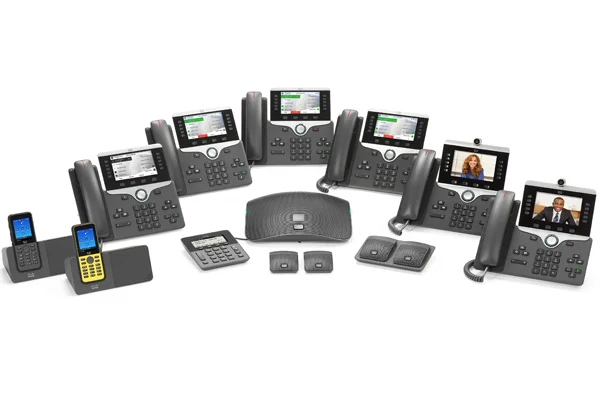 The complete Cisco 8800 IP Phone Range, works with VoIP for Business