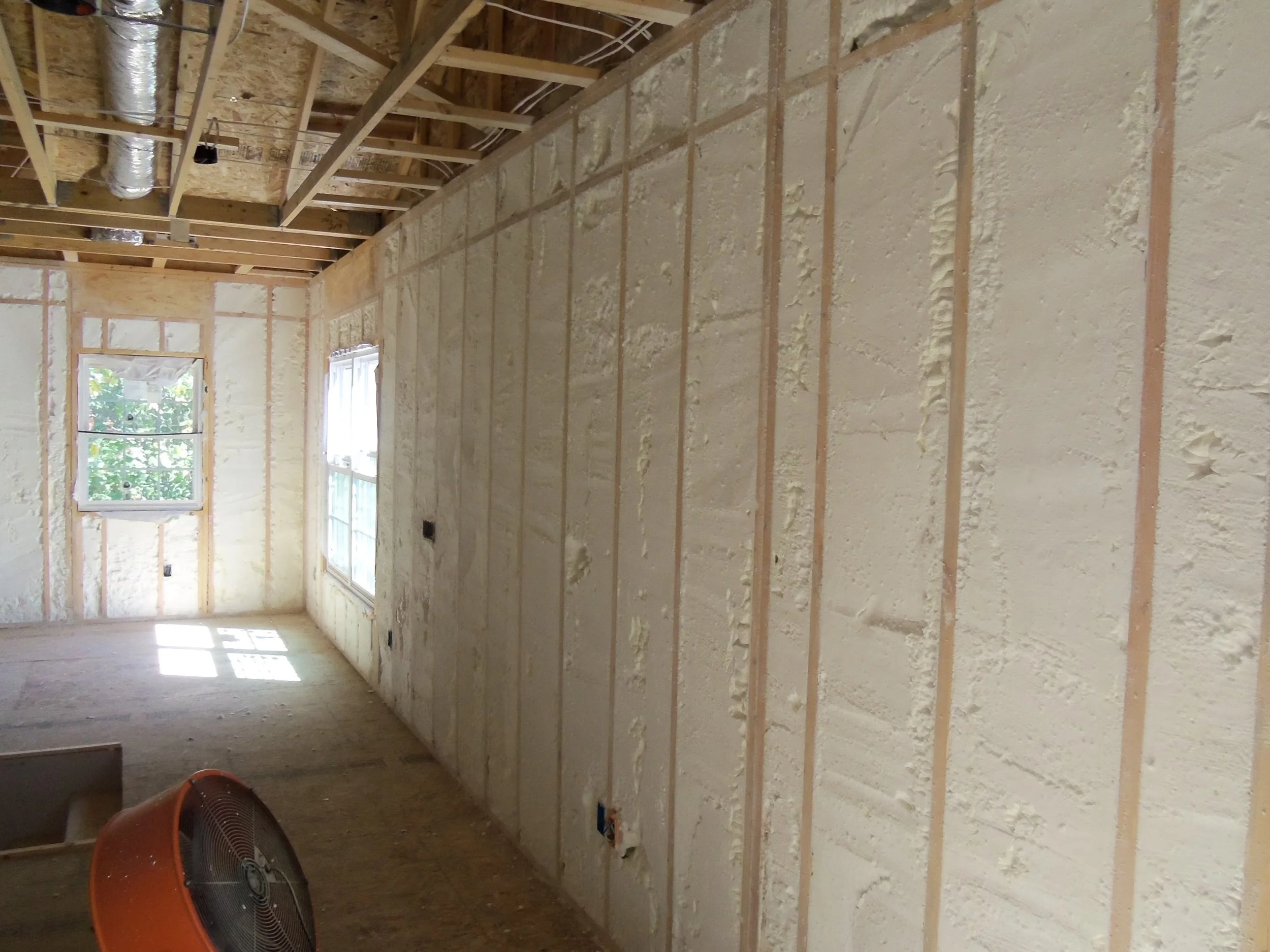 Spray foam insulation