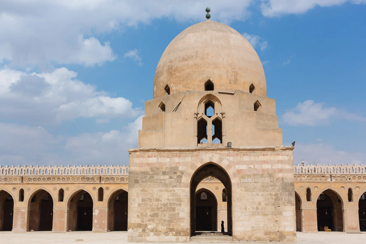 This is the Mosque of Ibn Tulun, the oldest mosque in the city.