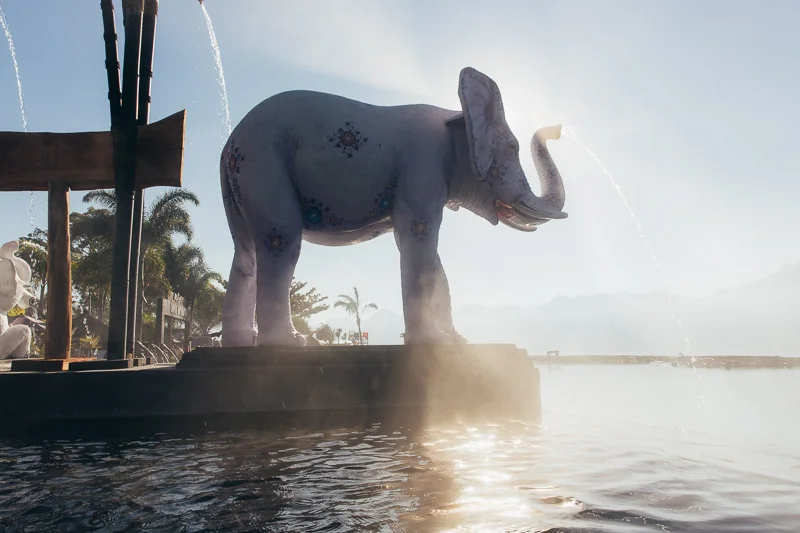 Elephant fountain at the hot springs